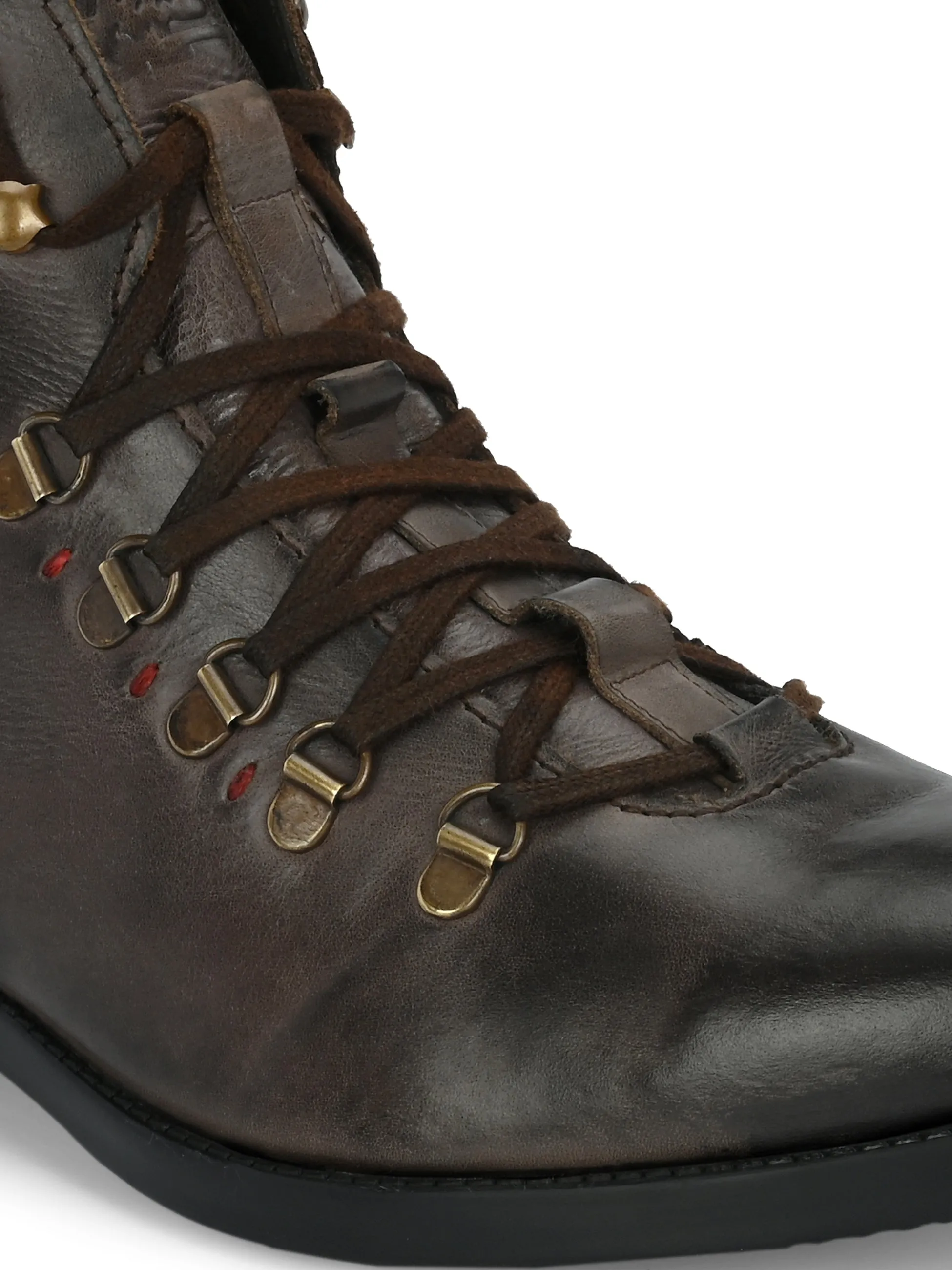 Bottes chelsea en cuir marron pour hommes à lacets Hitz