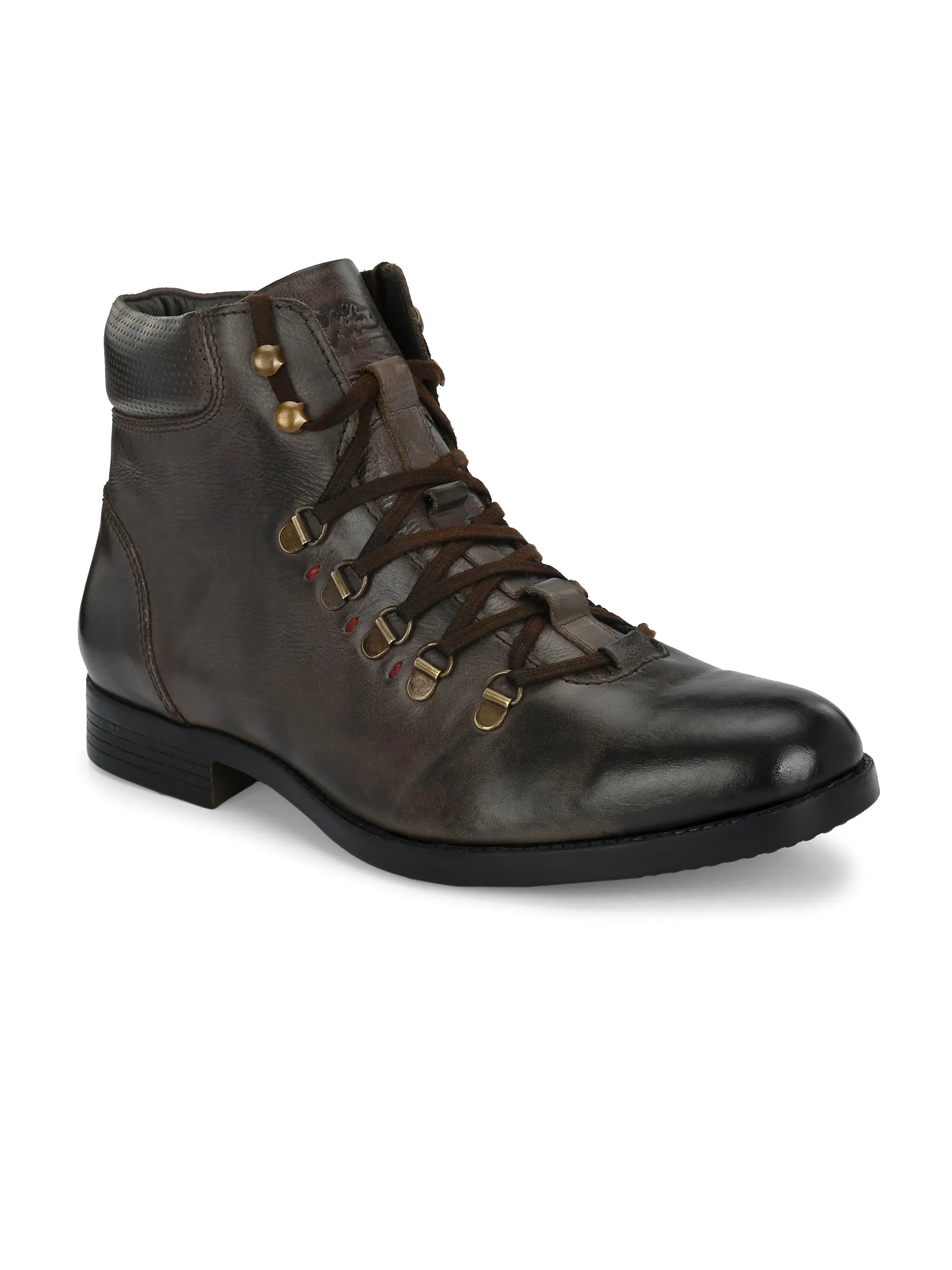 Bottes chelsea en cuir marron pour hommes à lacets Hitz