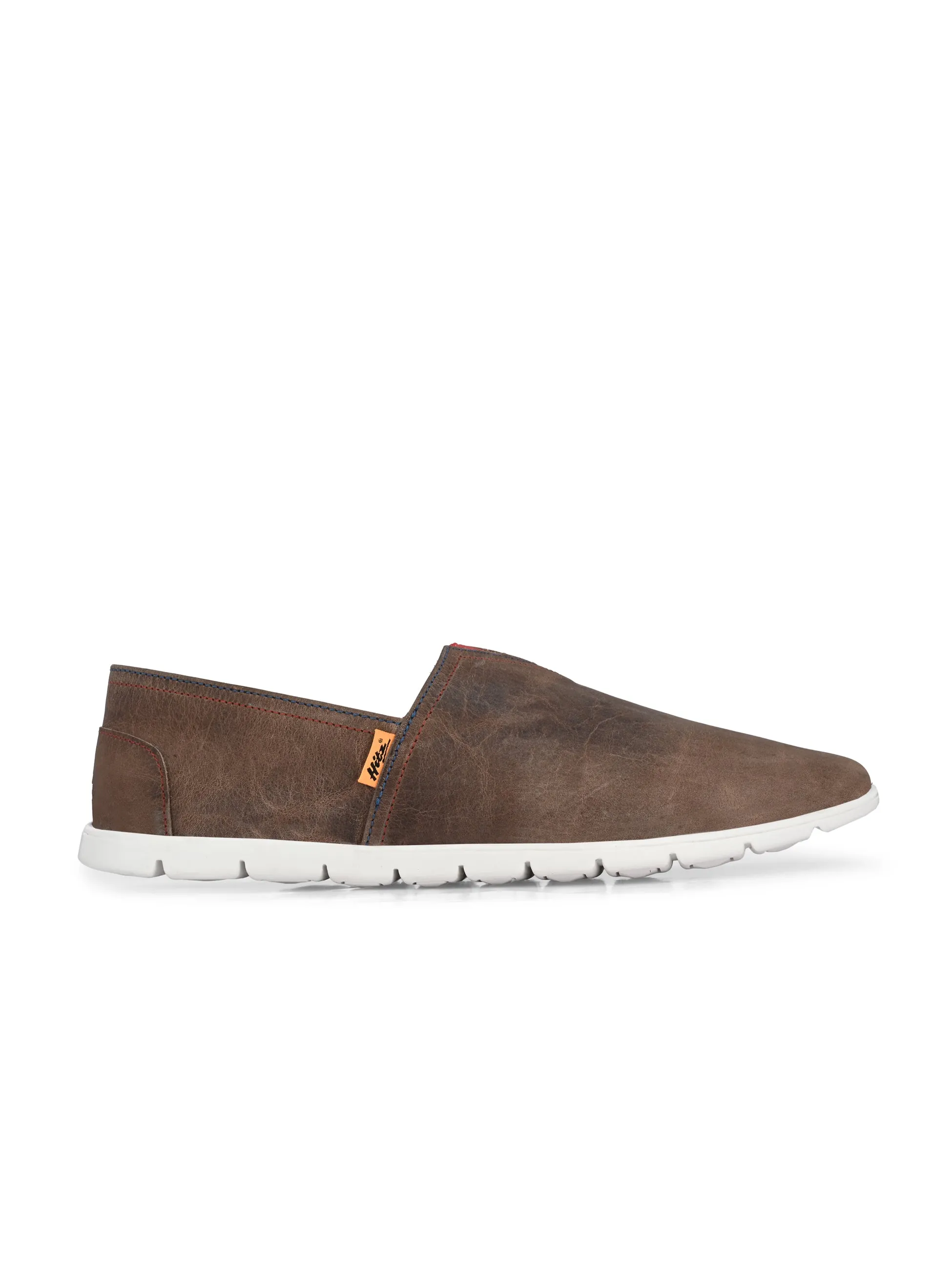 Chaussures décontractées à enfiler en cuir marron pour hommes Hitz