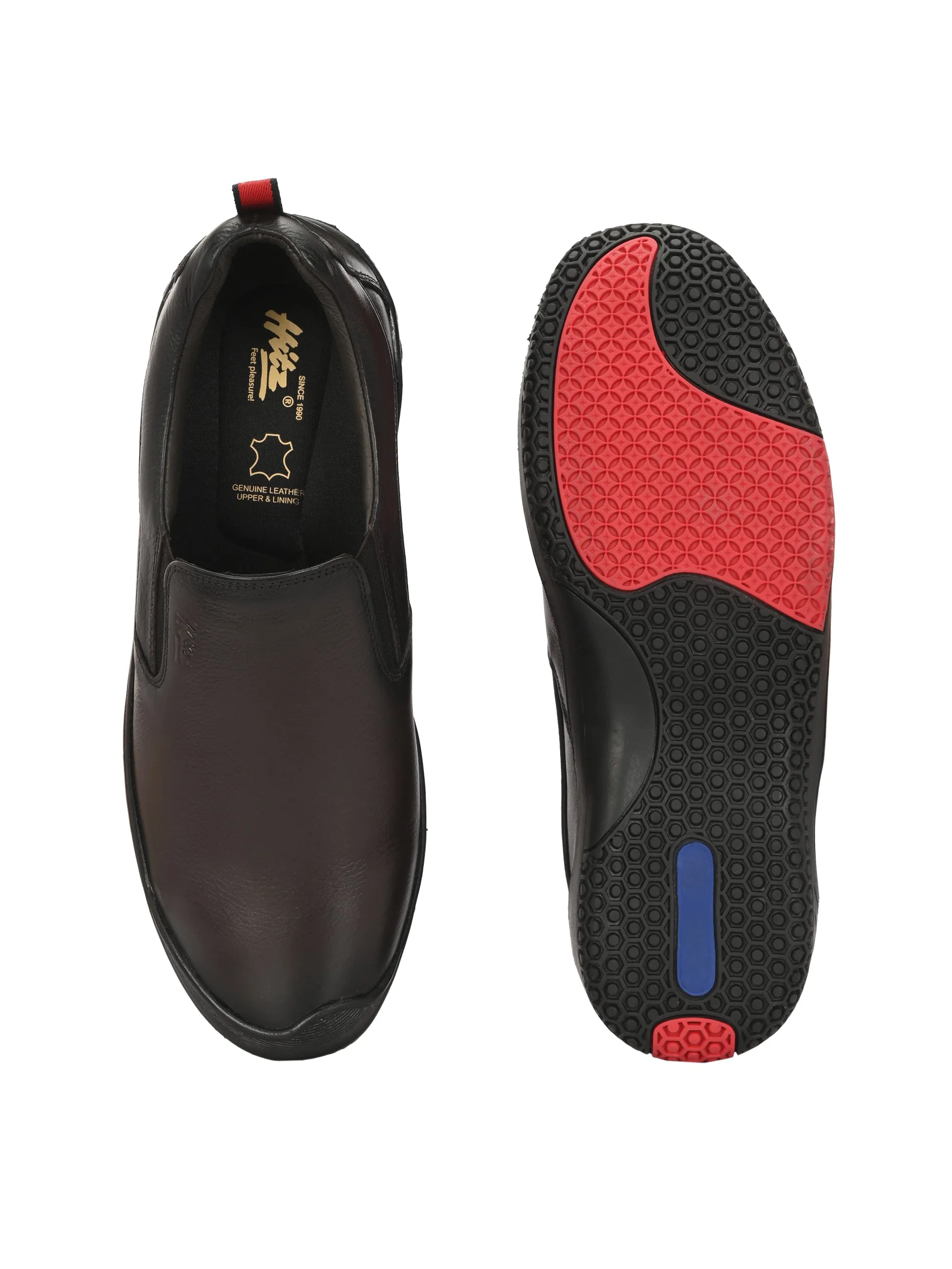 Chaussures formales à enfiler en cuir marron pour hommes Hitz
