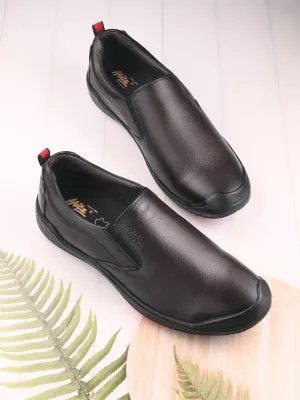 Chaussures formales à enfiler en cuir marron pour hommes Hitz