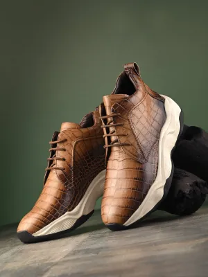 Bottes décontractées en cuir brun pour hommes Hitz