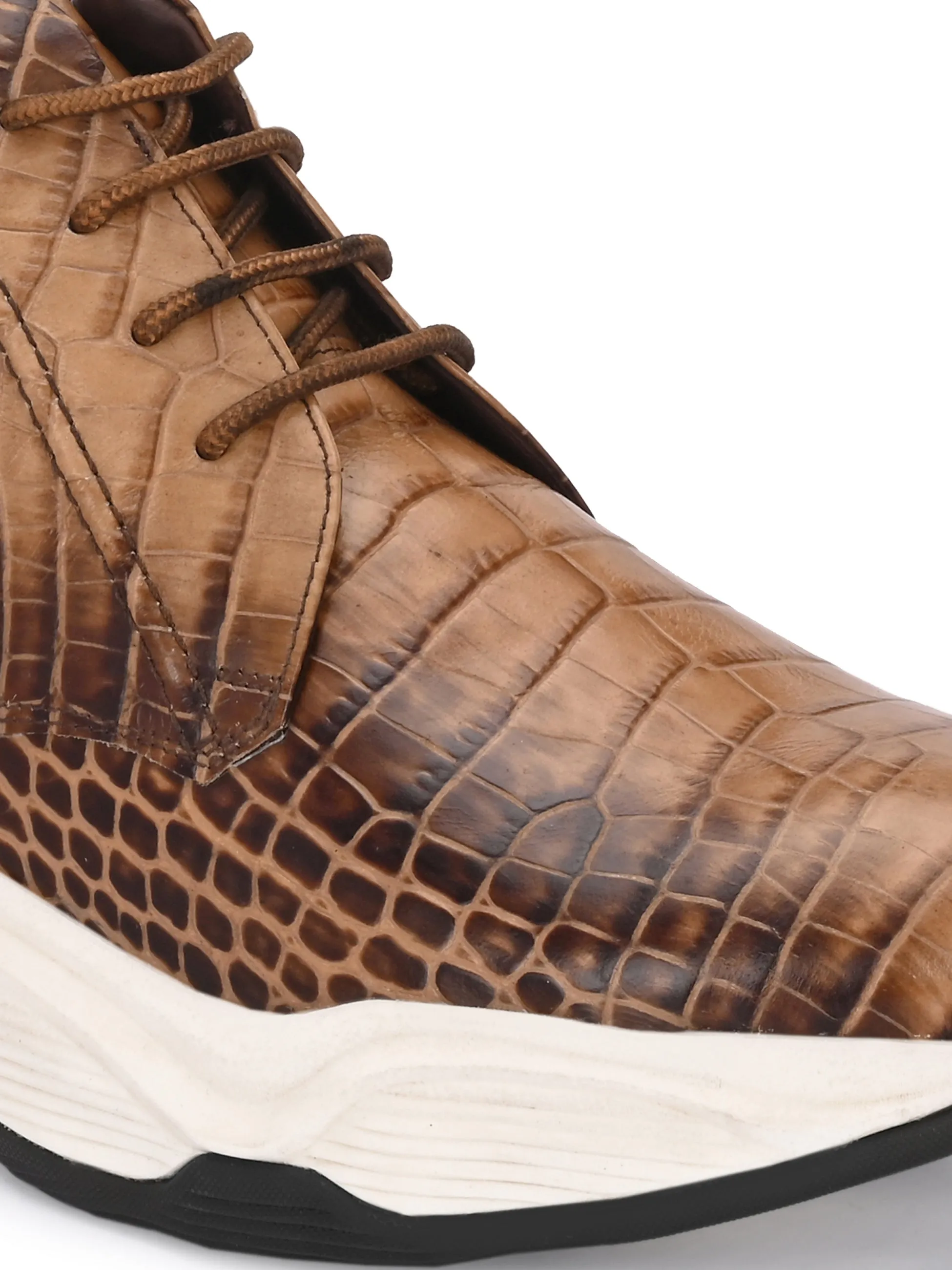 Bottes décontractées en cuir brun pour hommes Hitz