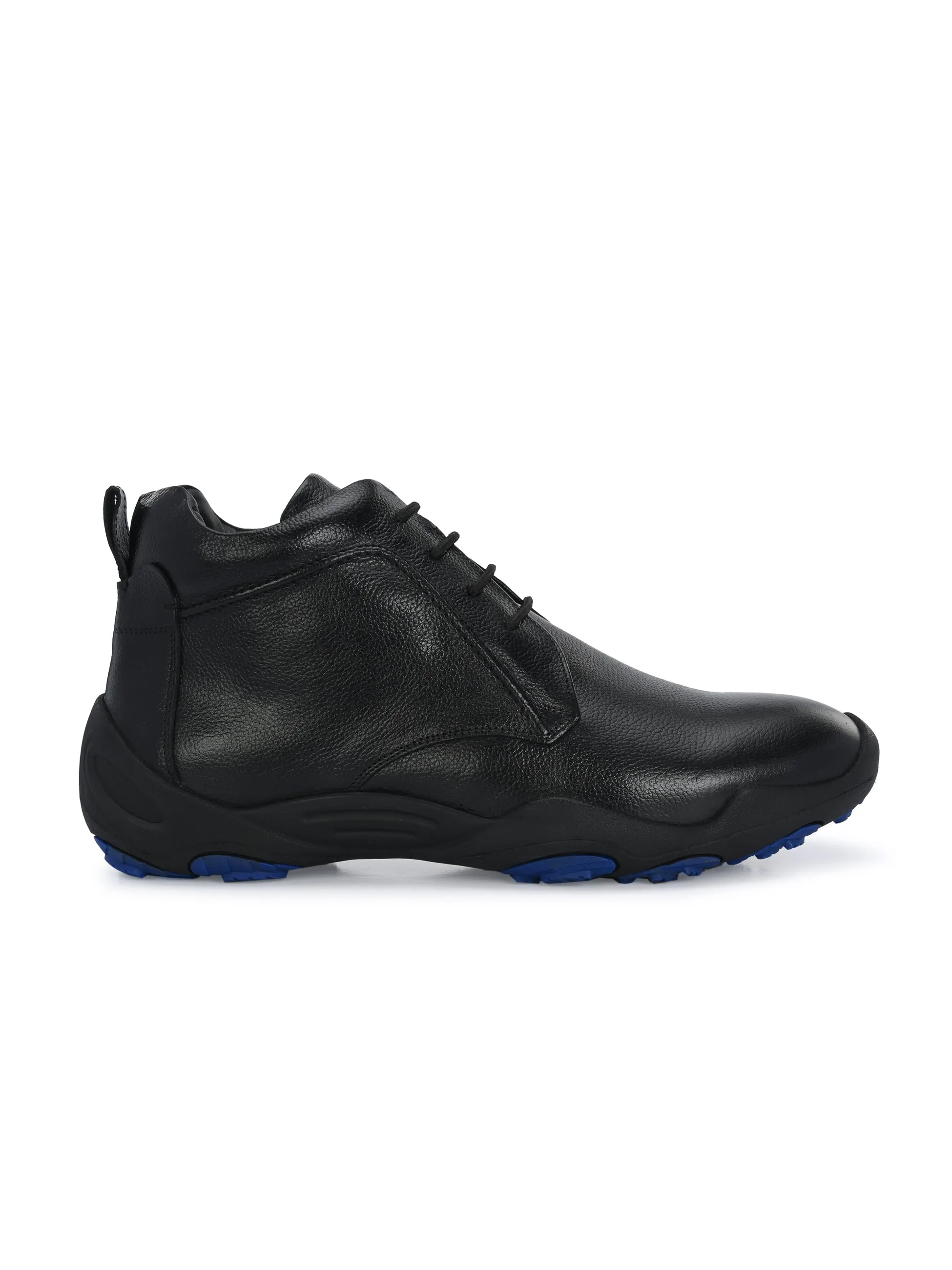 HITZG_51 - Bottes décontractées en cuir noir pour hommes