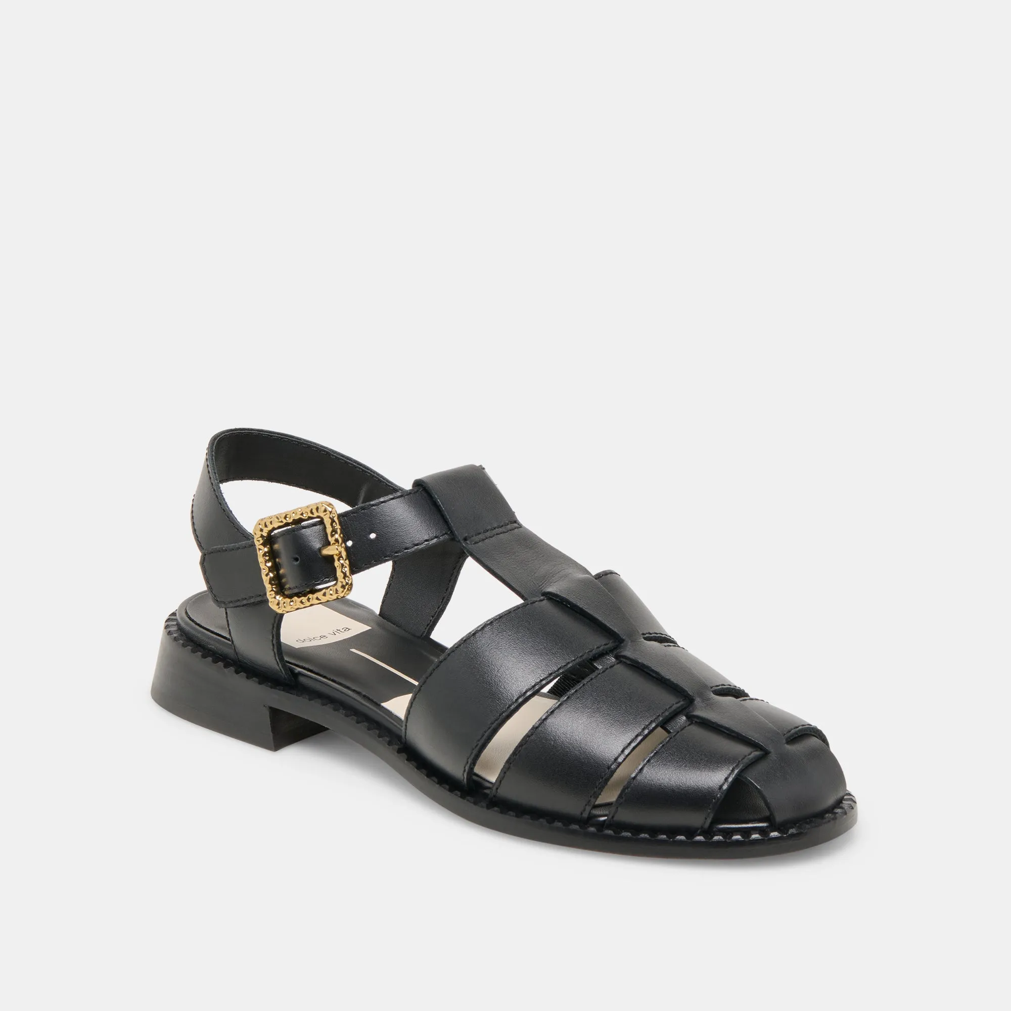 SANDALES HOLIS EN CUIR NOIR