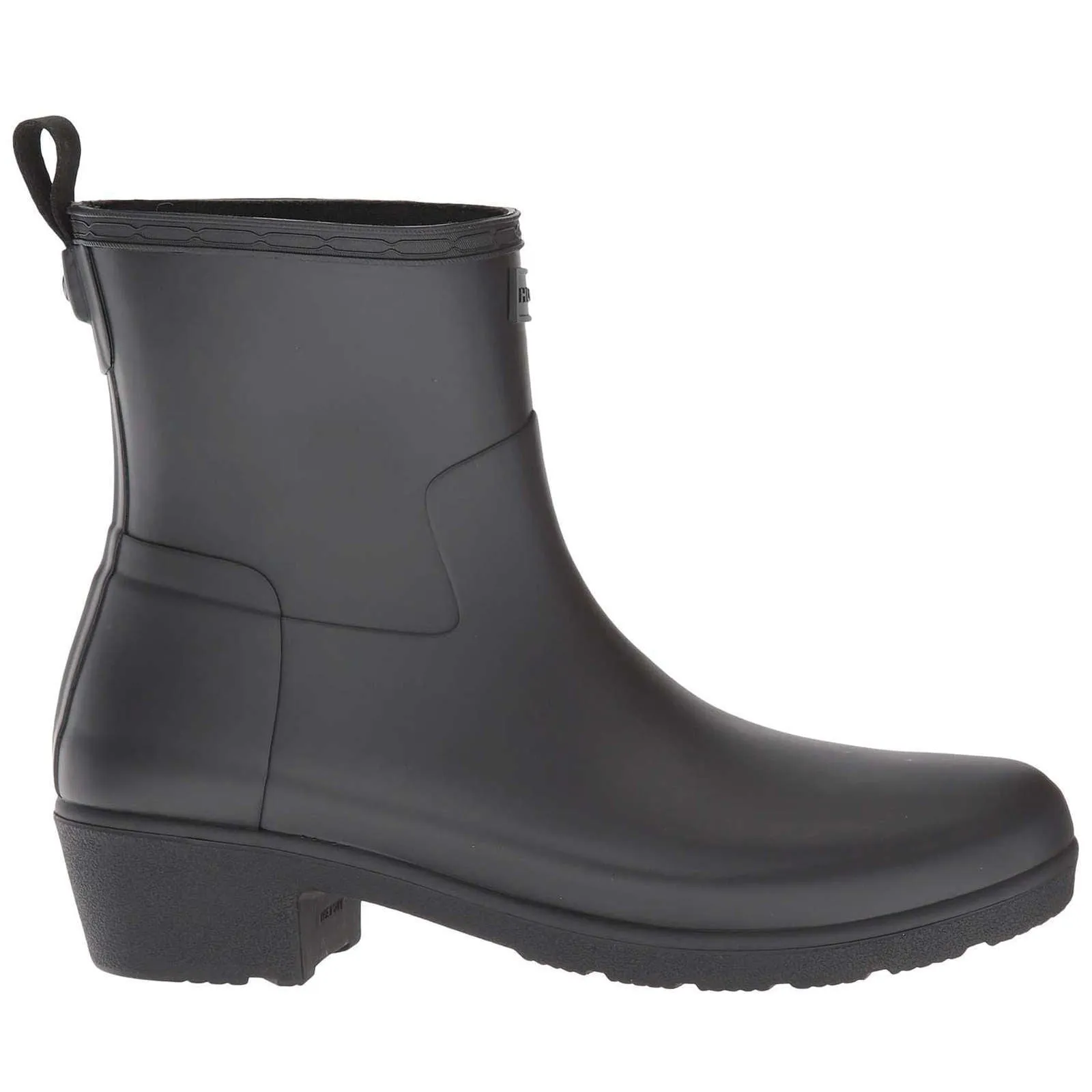 Bottes courtes Wellington pour femmes à talon bas raffiné Hunter en caoutchouc