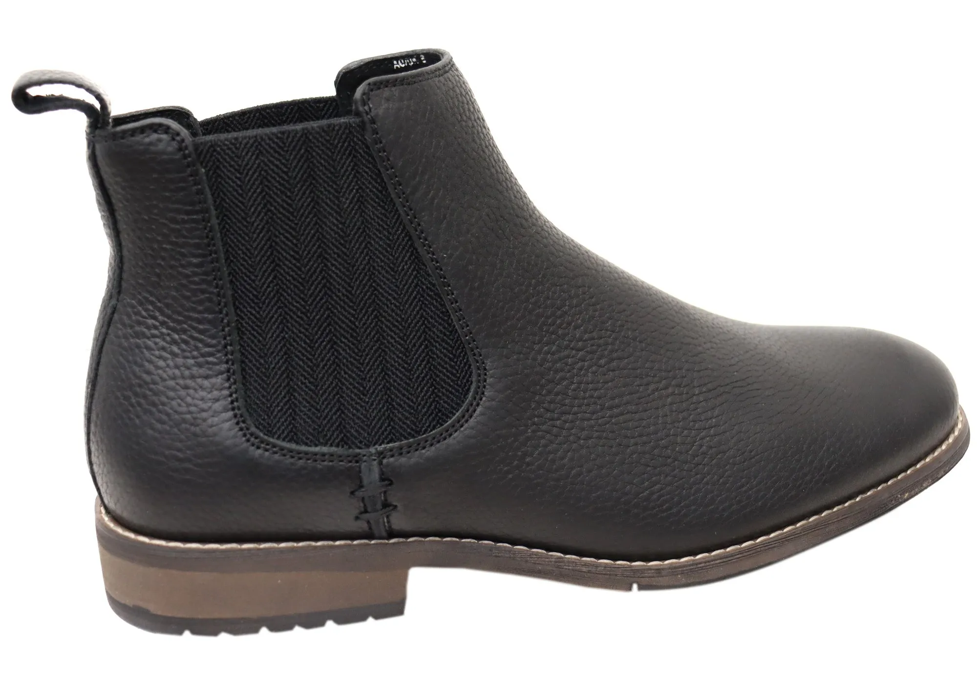 Chaussures Hush Puppies Bottes Chelsea en cuir confortables à largeur large pour hommes