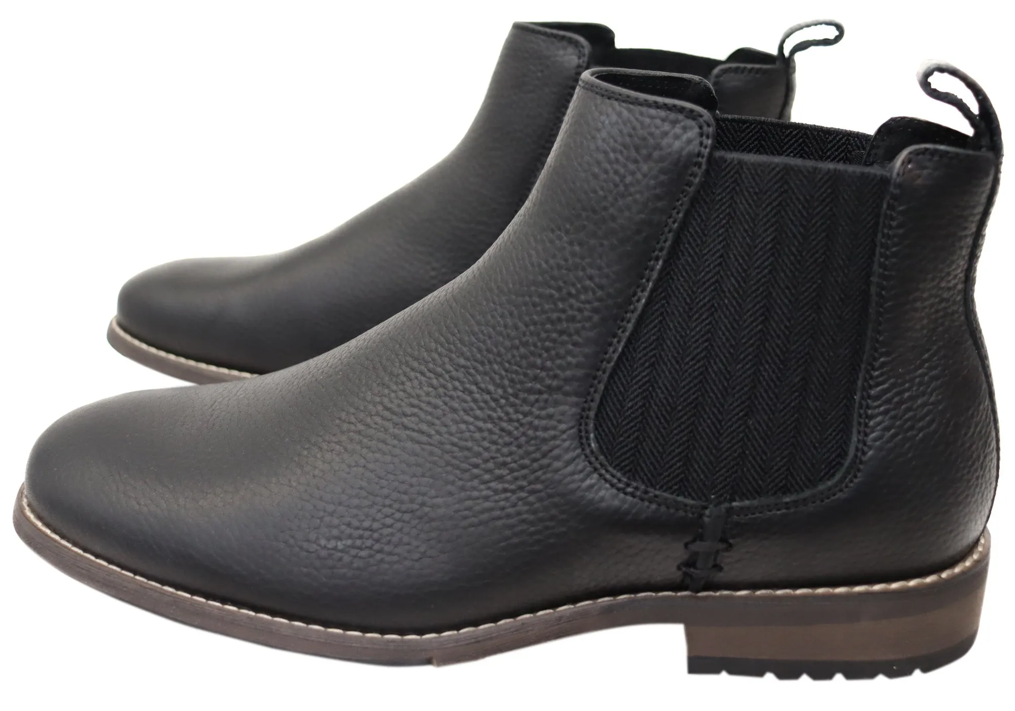 Chaussures Hush Puppies Bottes Chelsea en cuir confortables à largeur large pour hommes