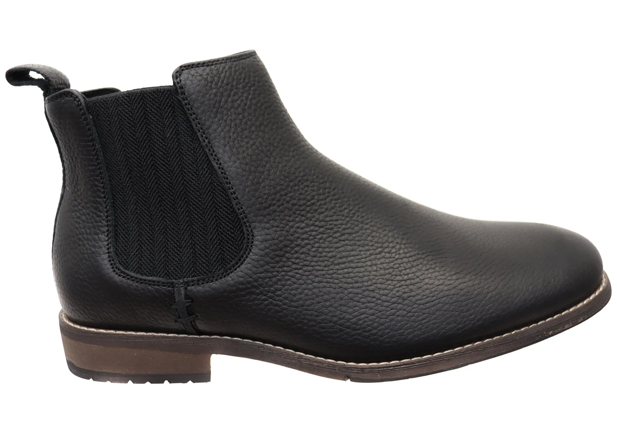 Chaussures Hush Puppies Bottes Chelsea en cuir confortables à largeur large pour hommes