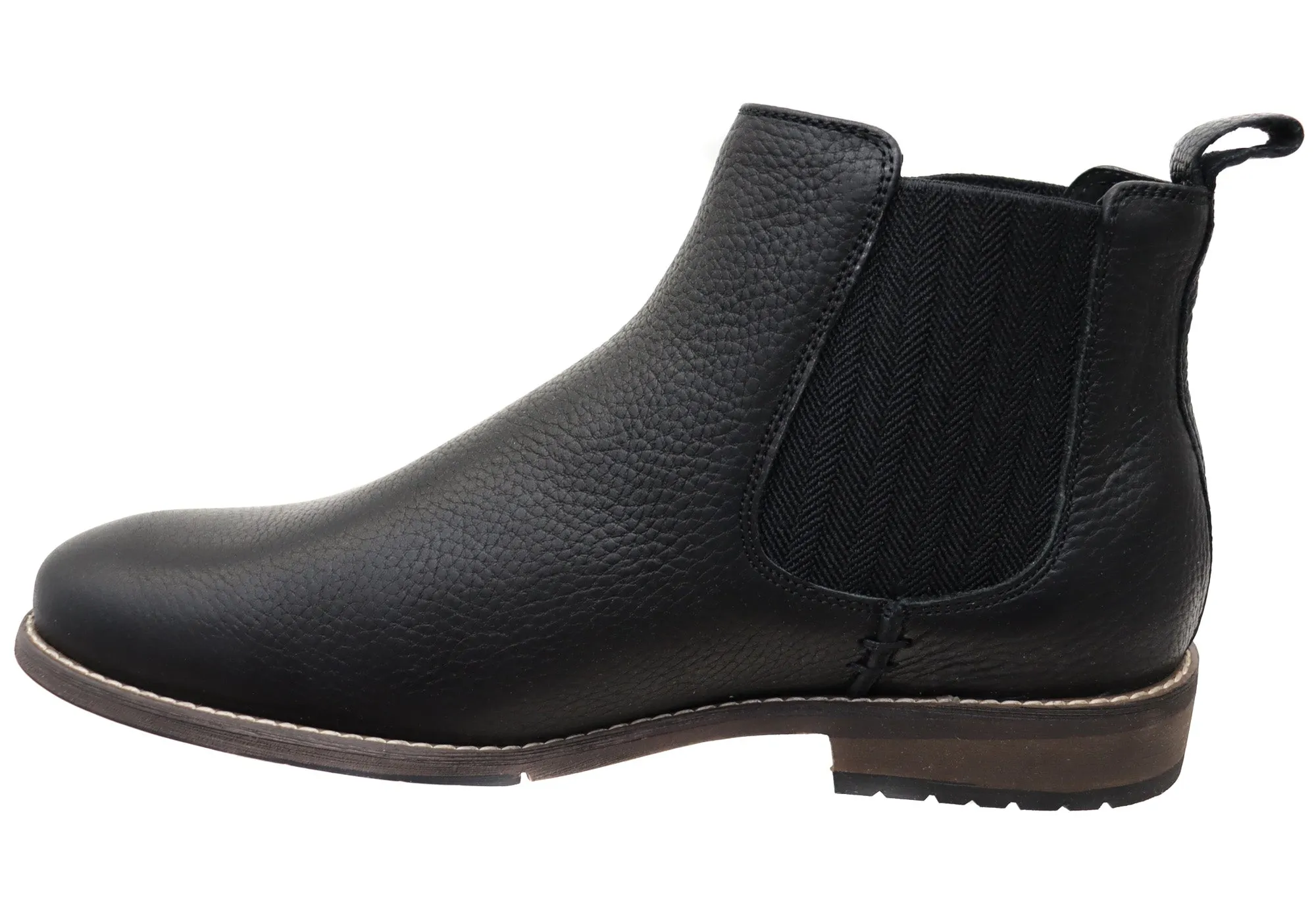 Chaussures Hush Puppies Bottes Chelsea en cuir confortables à largeur large pour hommes