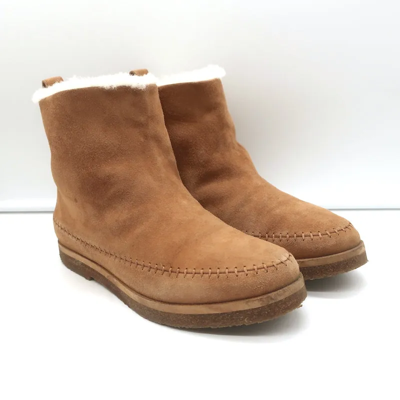 Bottes Moc en Daim Marron avec Doublure en Mouton Jenni Kayne Taille 37 Bottes Plates à la Cheville