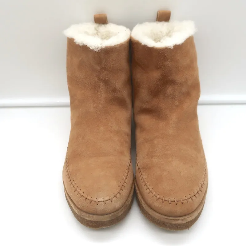 Bottes Moc en Daim Marron avec Doublure en Mouton Jenni Kayne Taille 37 Bottes Plates à la Cheville