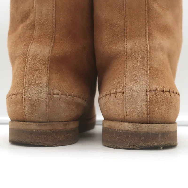 Bottes Moc en Daim Marron avec Doublure en Mouton Jenni Kayne Taille 37 Bottes Plates à la Cheville