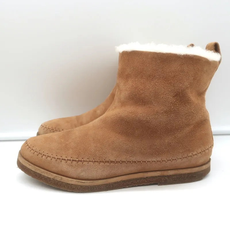 Bottes Moc en Daim Marron avec Doublure en Mouton Jenni Kayne Taille 37 Bottes Plates à la Cheville