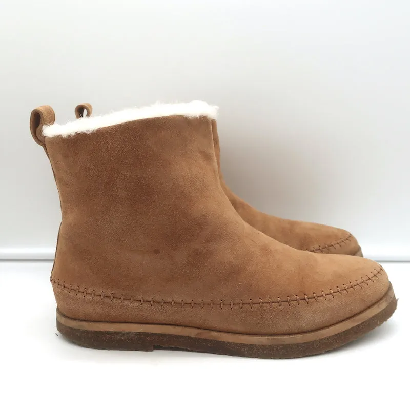 Bottes Moc en Daim Marron avec Doublure en Mouton Jenni Kayne Taille 37 Bottes Plates à la Cheville