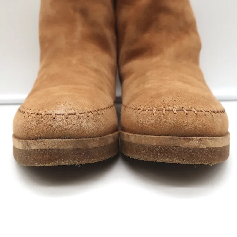 Bottes Moc en Daim Marron avec Doublure en Mouton Jenni Kayne Taille 37 Bottes Plates à la Cheville