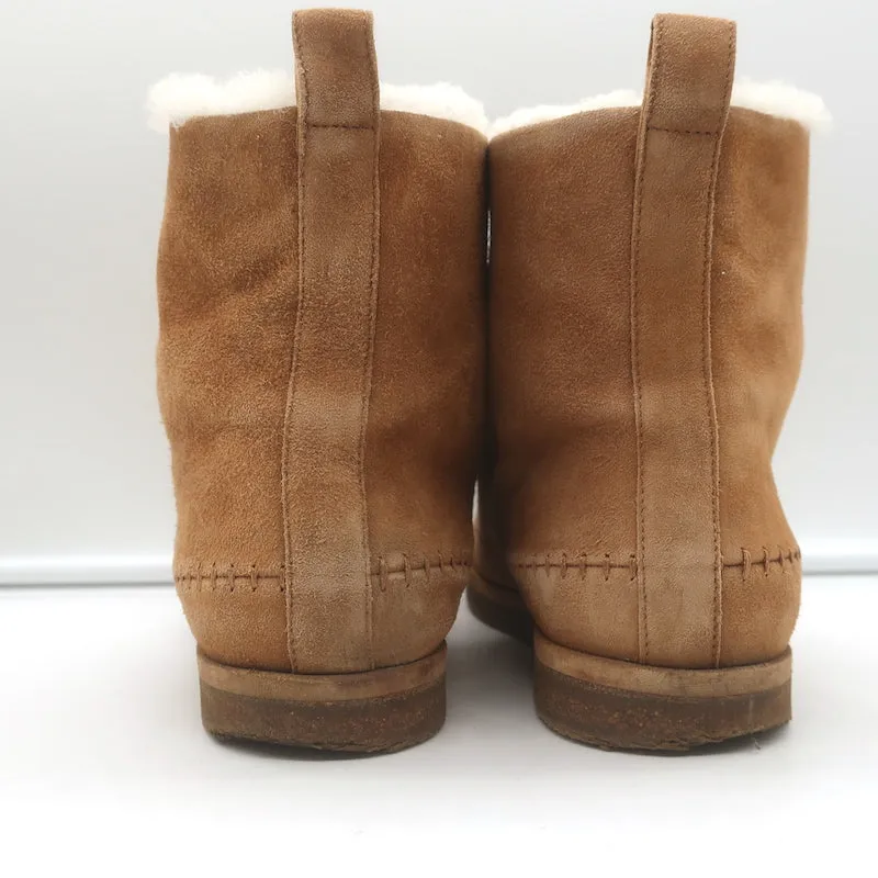 Bottes Moc en Daim Marron avec Doublure en Mouton Jenni Kayne Taille 37 Bottes Plates à la Cheville