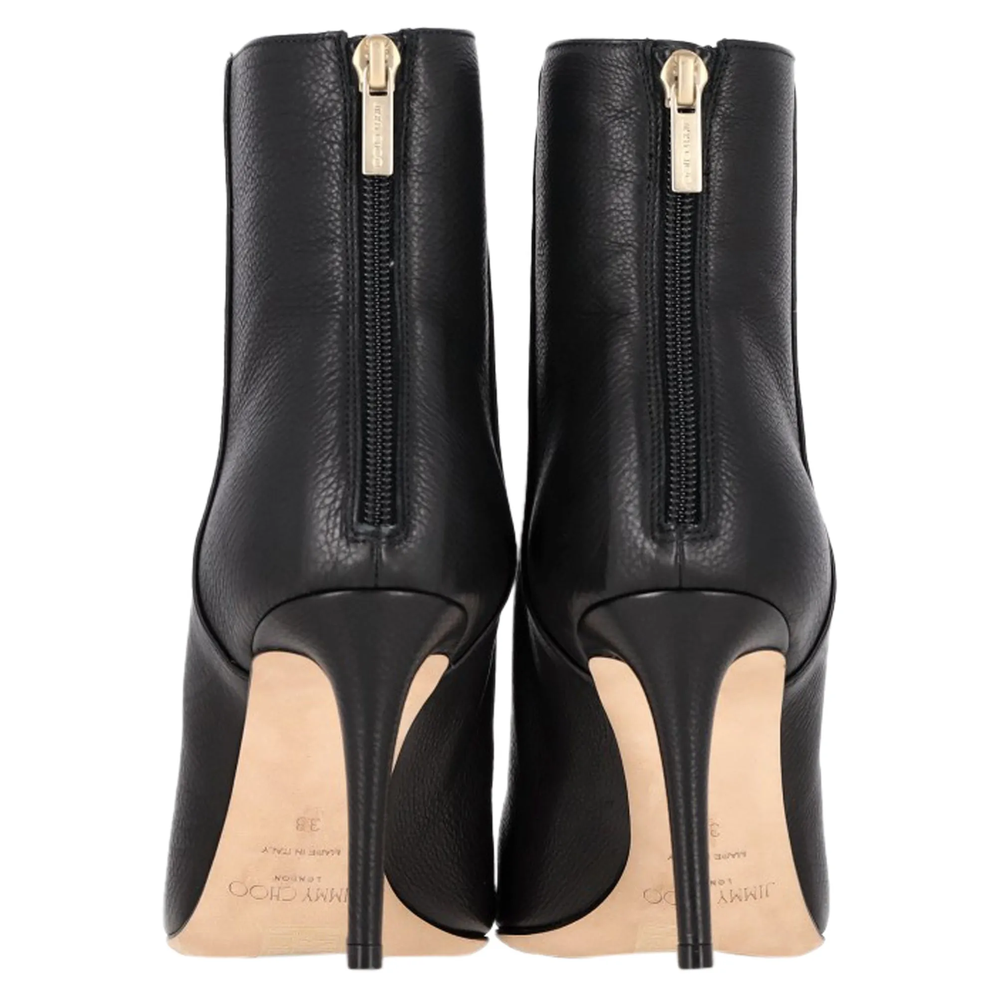 Bottes Jimmy Choo Duke 85 en Cuir Noir avec Tige à la Cheville
