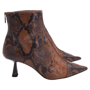 Jimmy Choo Kix Bottines en Cuir Marron à Imitation Serpent_Jimmy-Choo