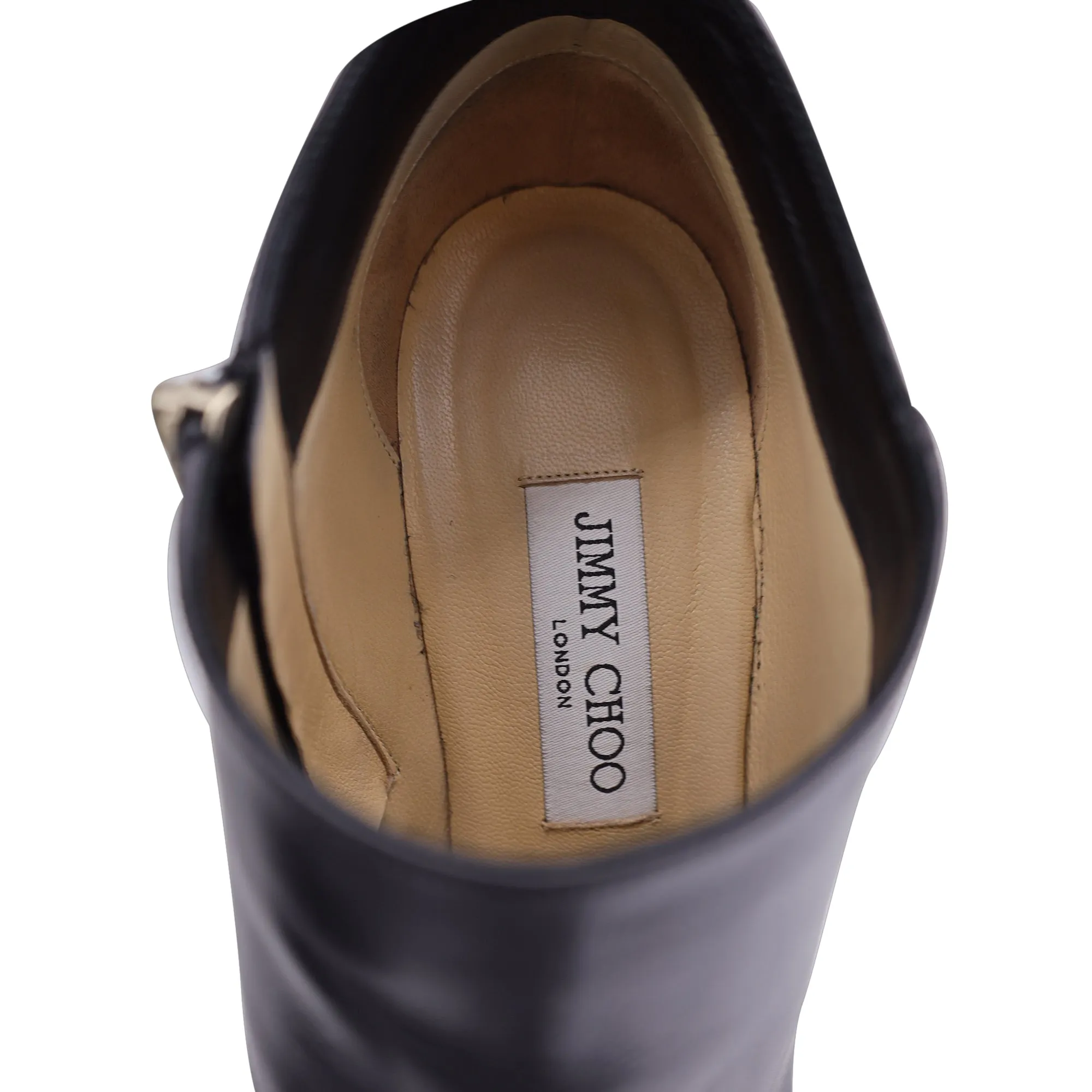 Bottines Jimmy Choo Lindsey à plateforme de 100 mm en cuir noir
