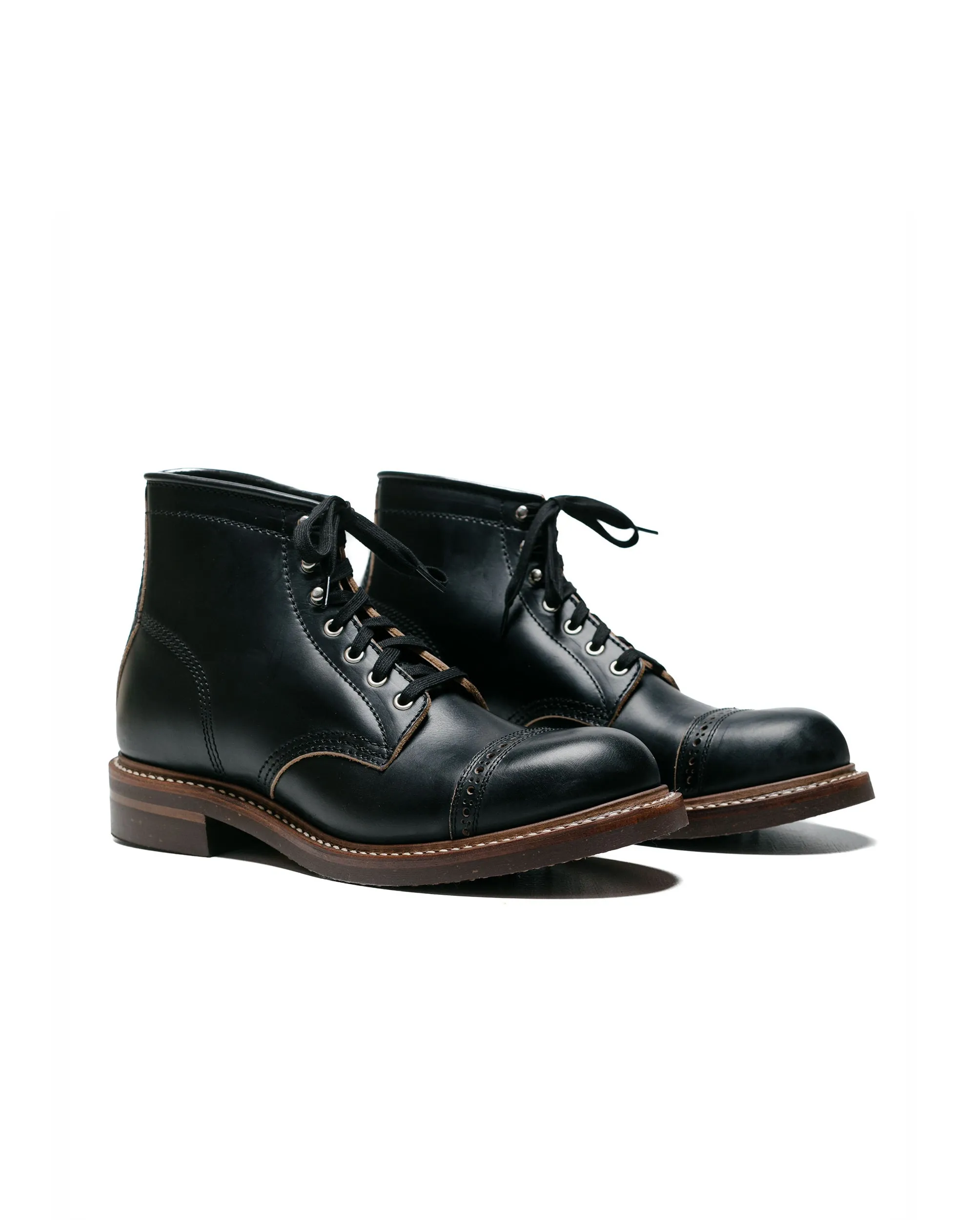 Bottes de combat John Lofgren Bootmaker en cuir Horween CXL noir