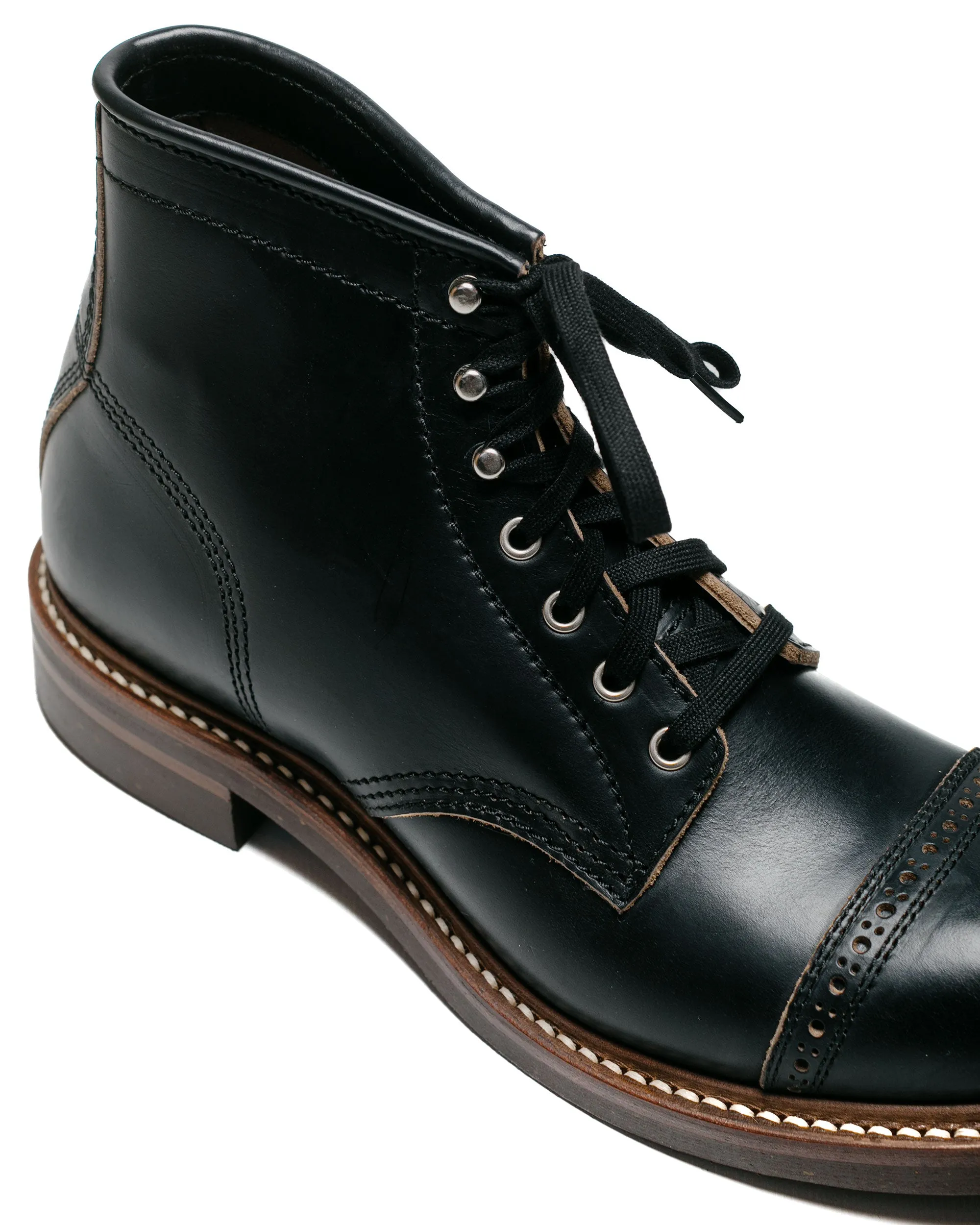 Bottes de combat John Lofgren Bootmaker en cuir Horween CXL noir