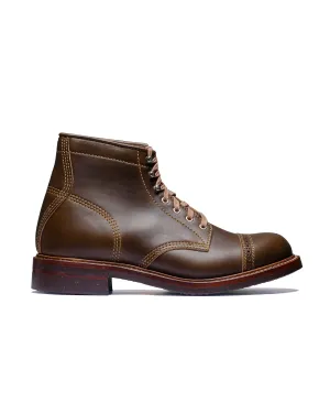 Bottes de combat John Lofgren Bootmaker en cuir Horween CXL vert olive foncé