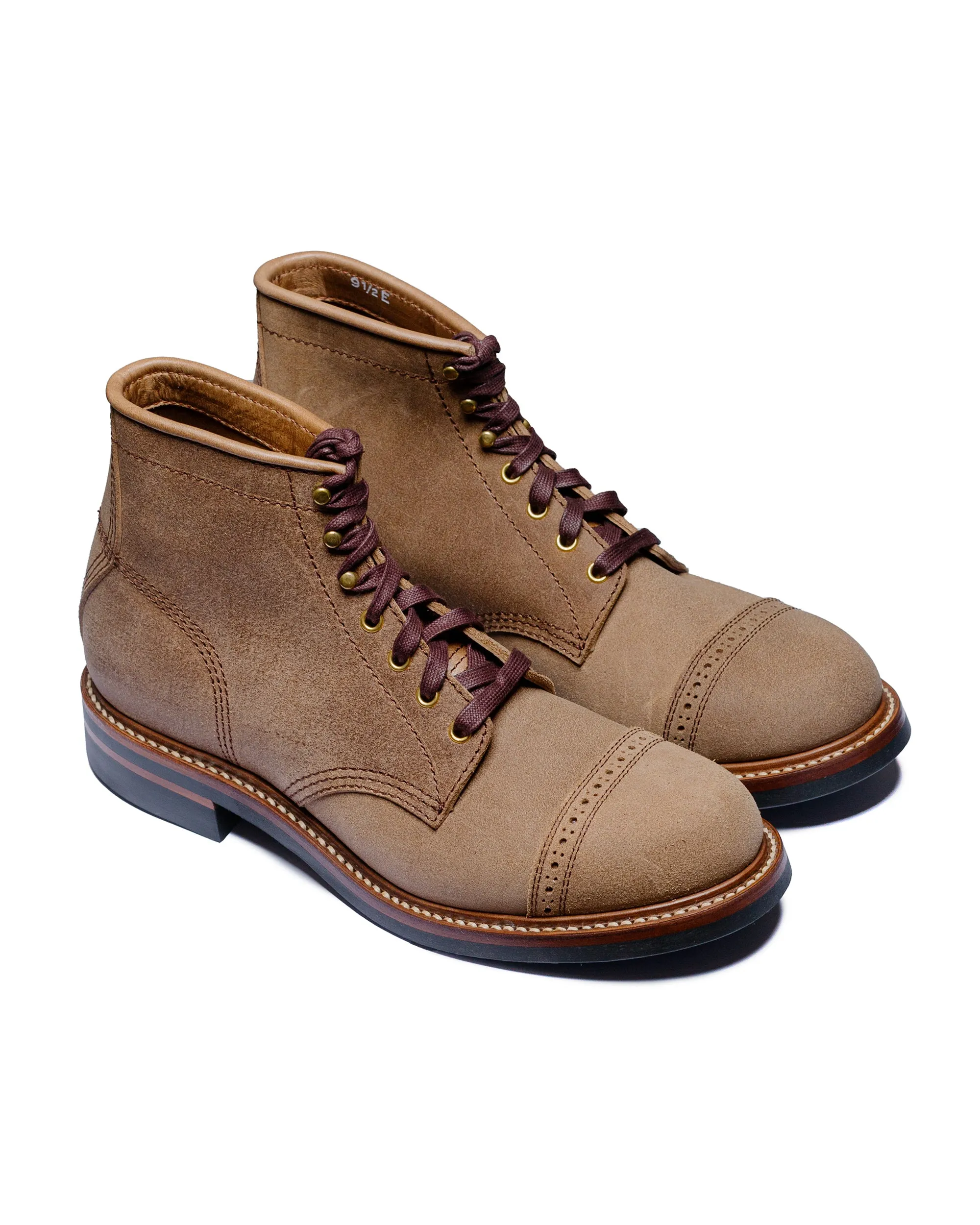Bottes de combat John Lofgren Bootmaker en cuir Horween CXL naturel roughout