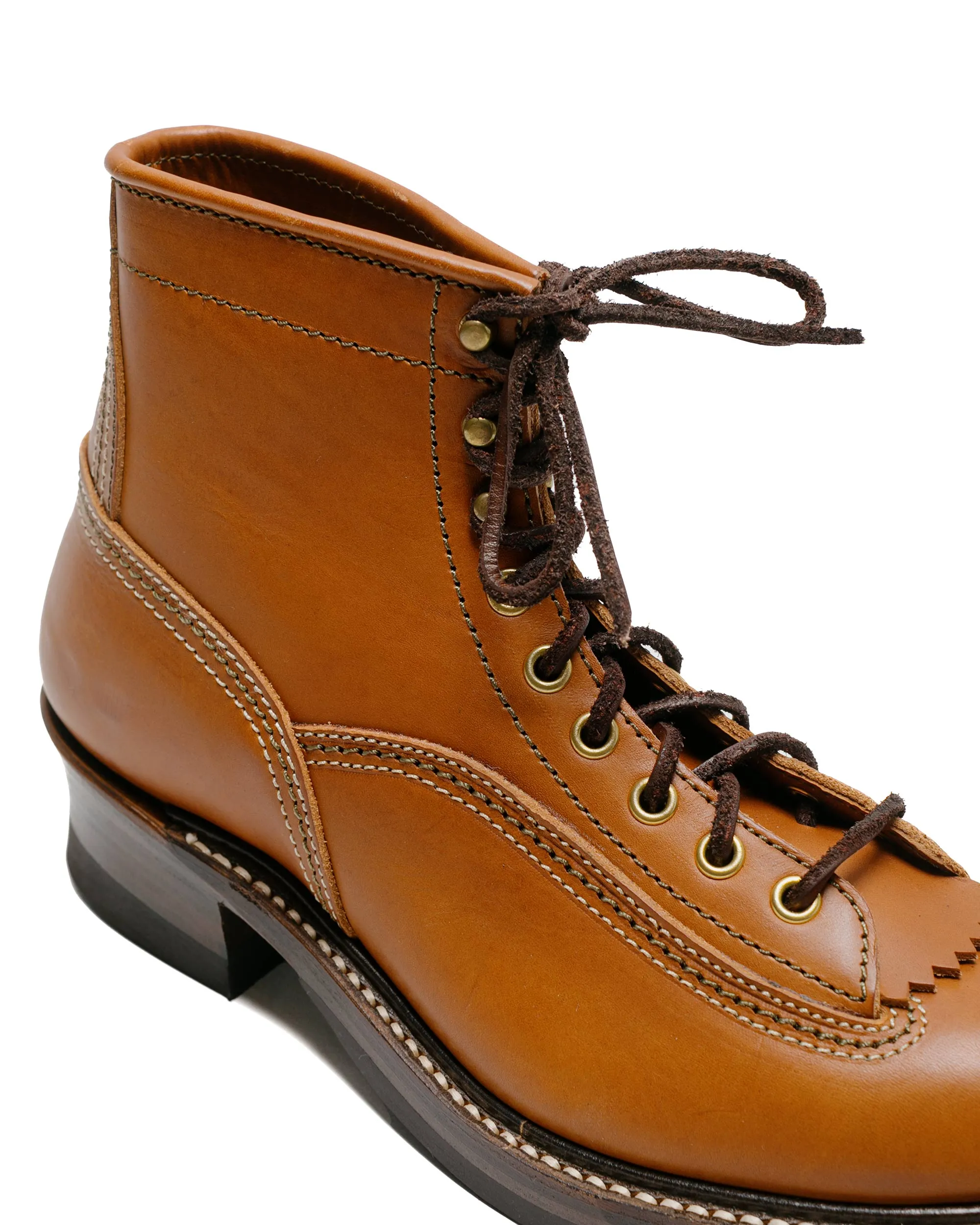 John Lofgren Bootmaker Bottes Donkey Puncher en cuir Badalassi Carlo cognac