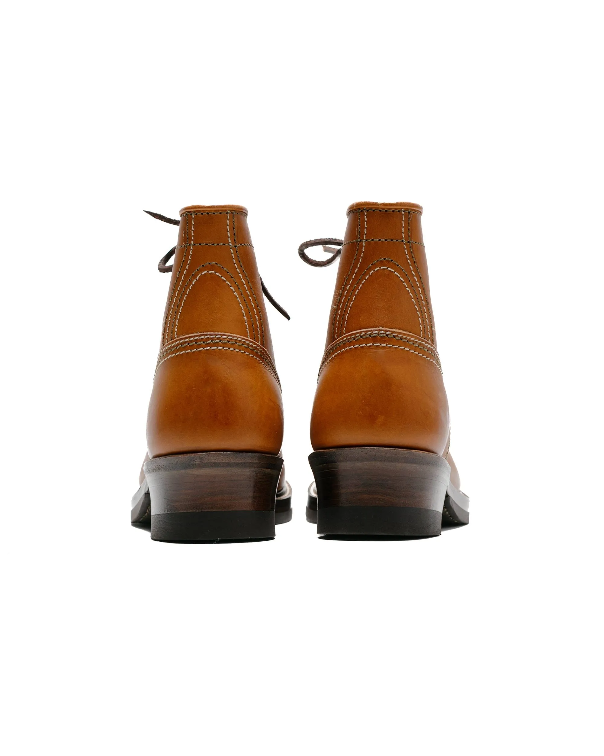 John Lofgren Bootmaker Bottes Donkey Puncher en cuir Badalassi Carlo cognac