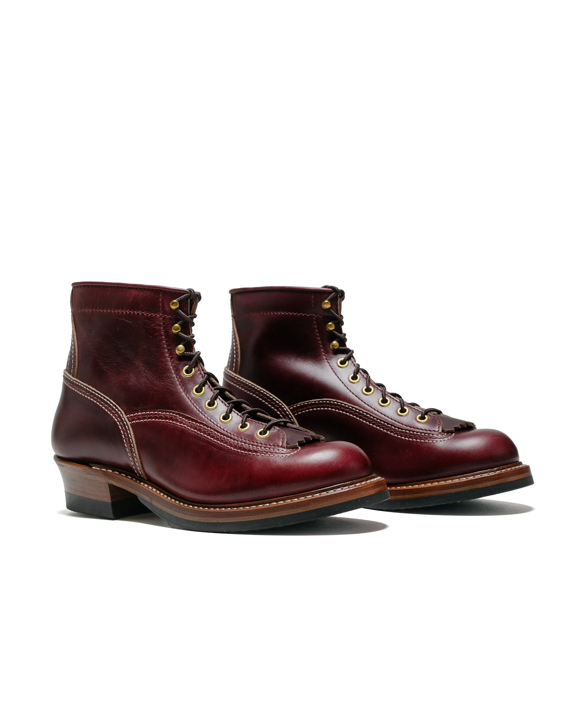 Bottes Donkey Puncher de John Lofgren Bootmaker en cuir Horween CXL bordeaux