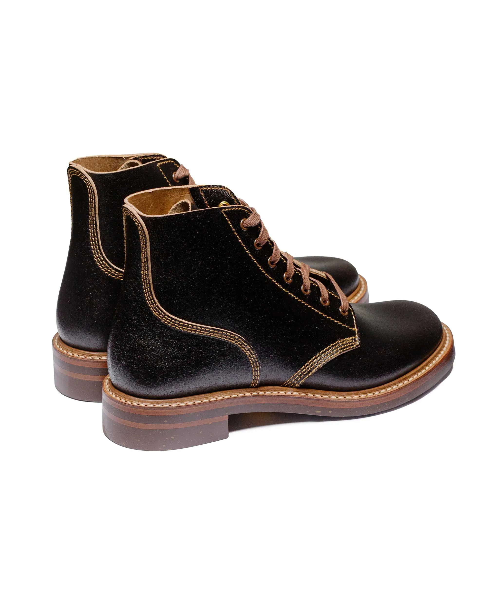 John Lofgren Bootmaker Chaussures de service M-43 en cuir ciré Horween marron foncé