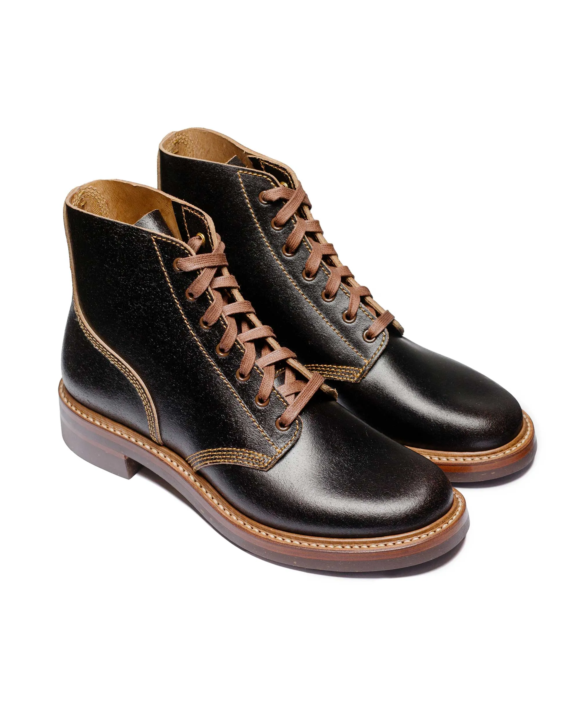 John Lofgren Bootmaker Chaussures de service M-43 en cuir ciré Horween marron foncé