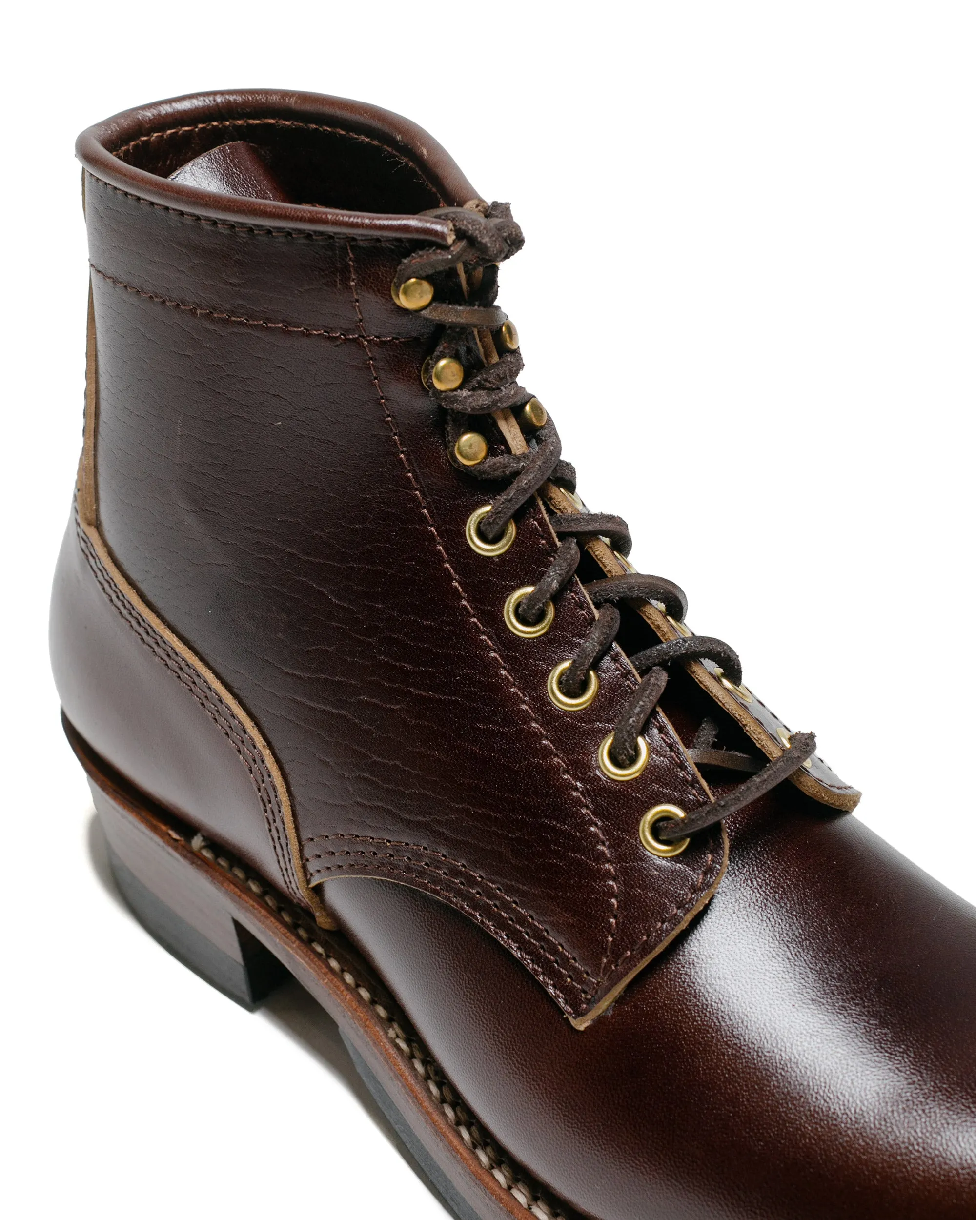 John Lofgren Bootmaker Bottes Gang en Acier Cuir Shinki Hikaku Crosne Marron Foncé