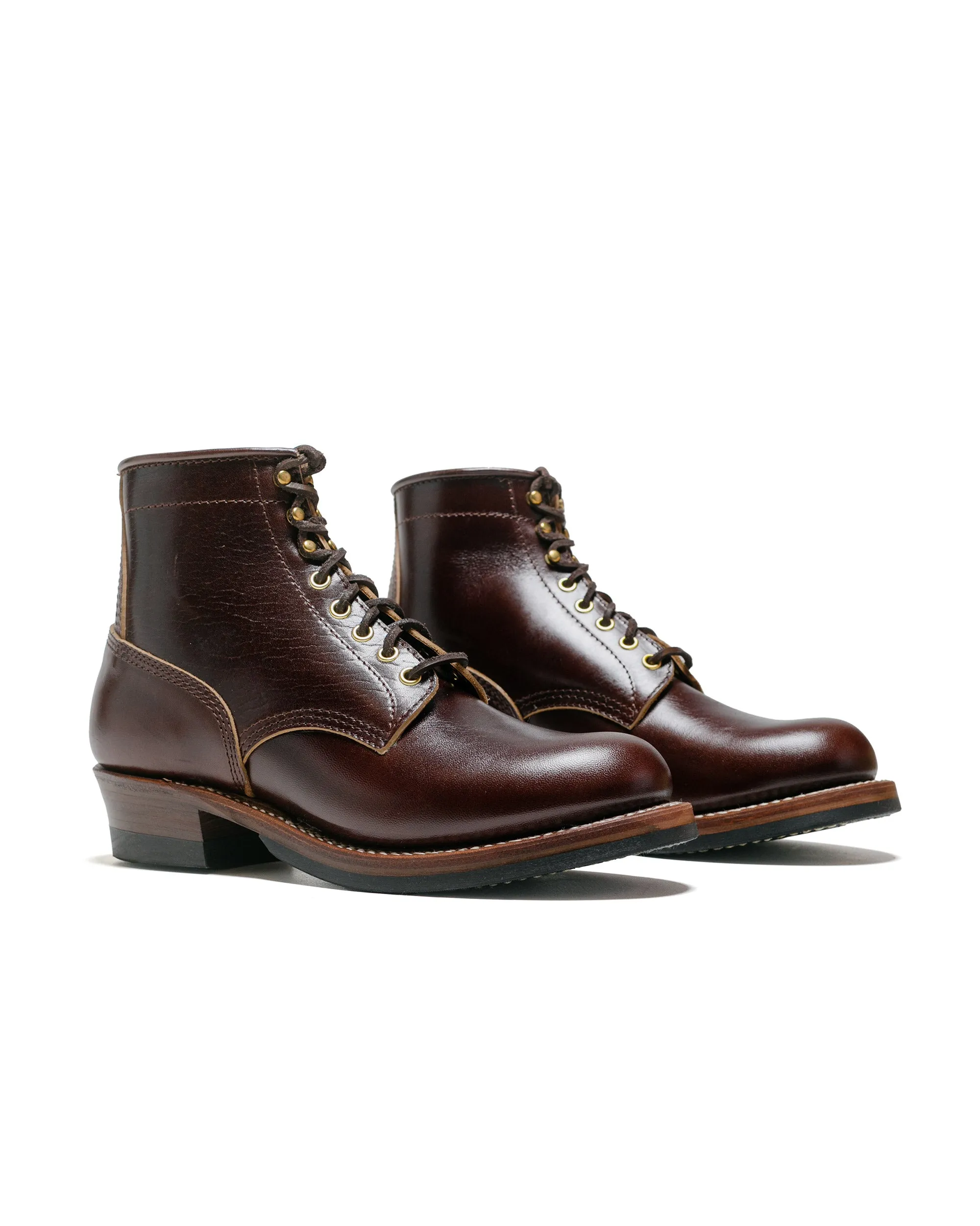 John Lofgren Bootmaker Bottes Gang en Acier Cuir Shinki Hikaku Crosne Marron Foncé