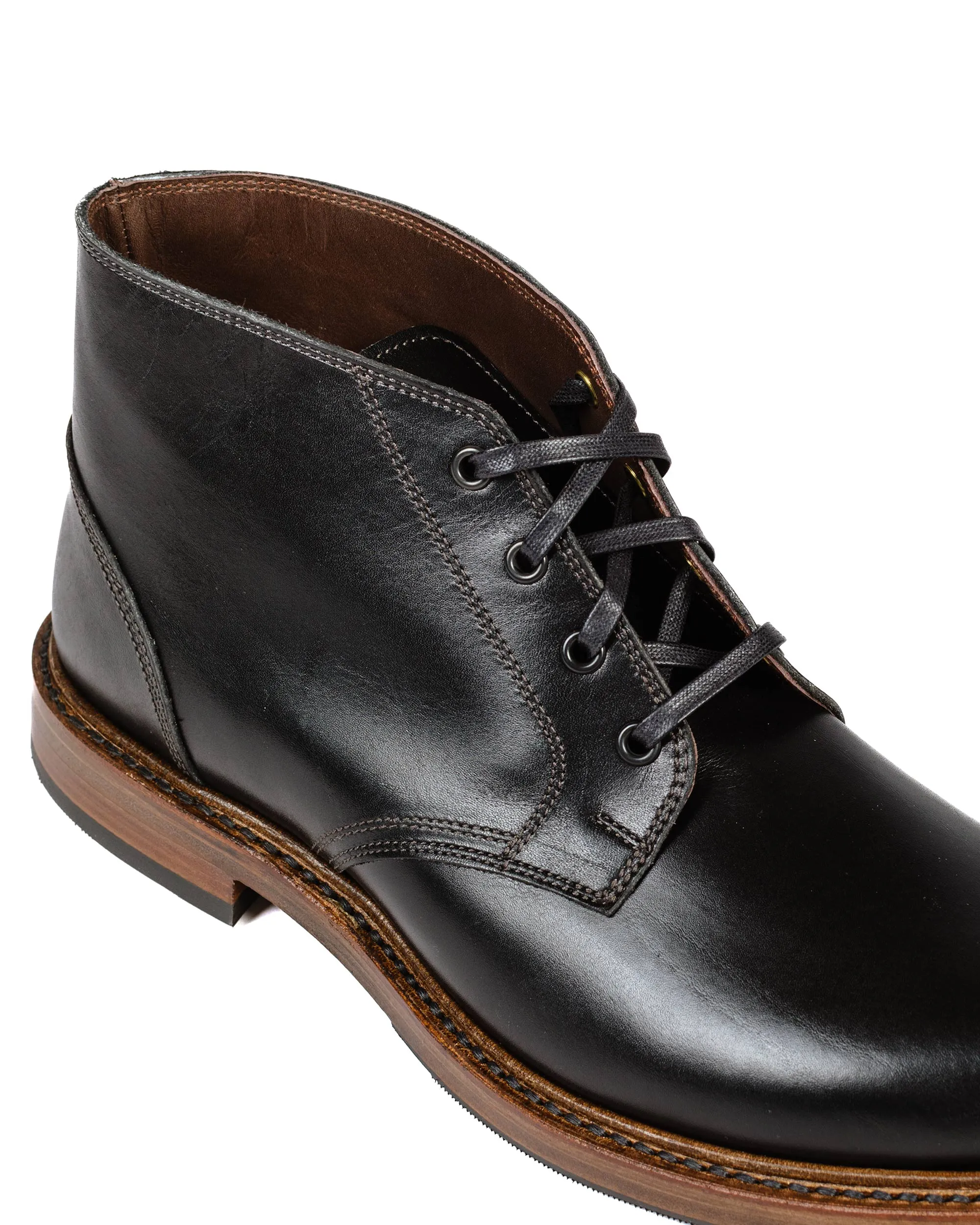 John Lofgren Bootmaker Les Bottes Chukka Inébranlables en Veau Français Noir