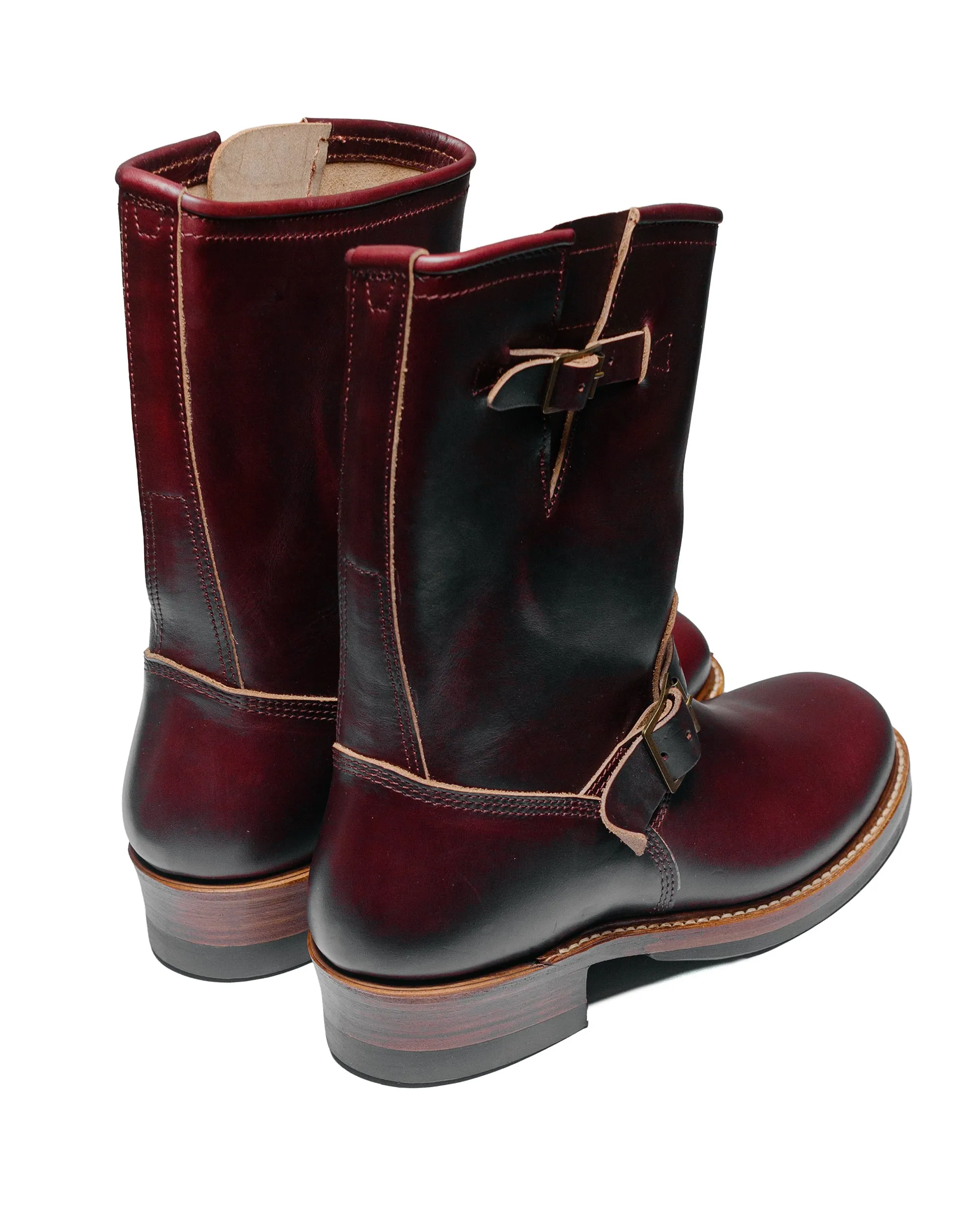 John Lofgren Bootmaker Bottes d'ingénieur Wabash en cuir Horween CXL Bordeau