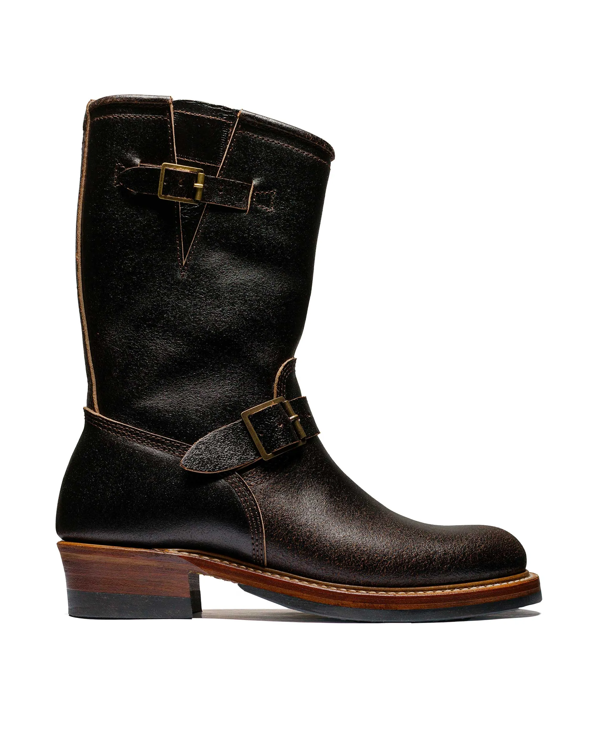 John Lofgren Bootmaker Bottes d'Ingénieur Wabash en Cuir Ciré Horween Marron Foncé