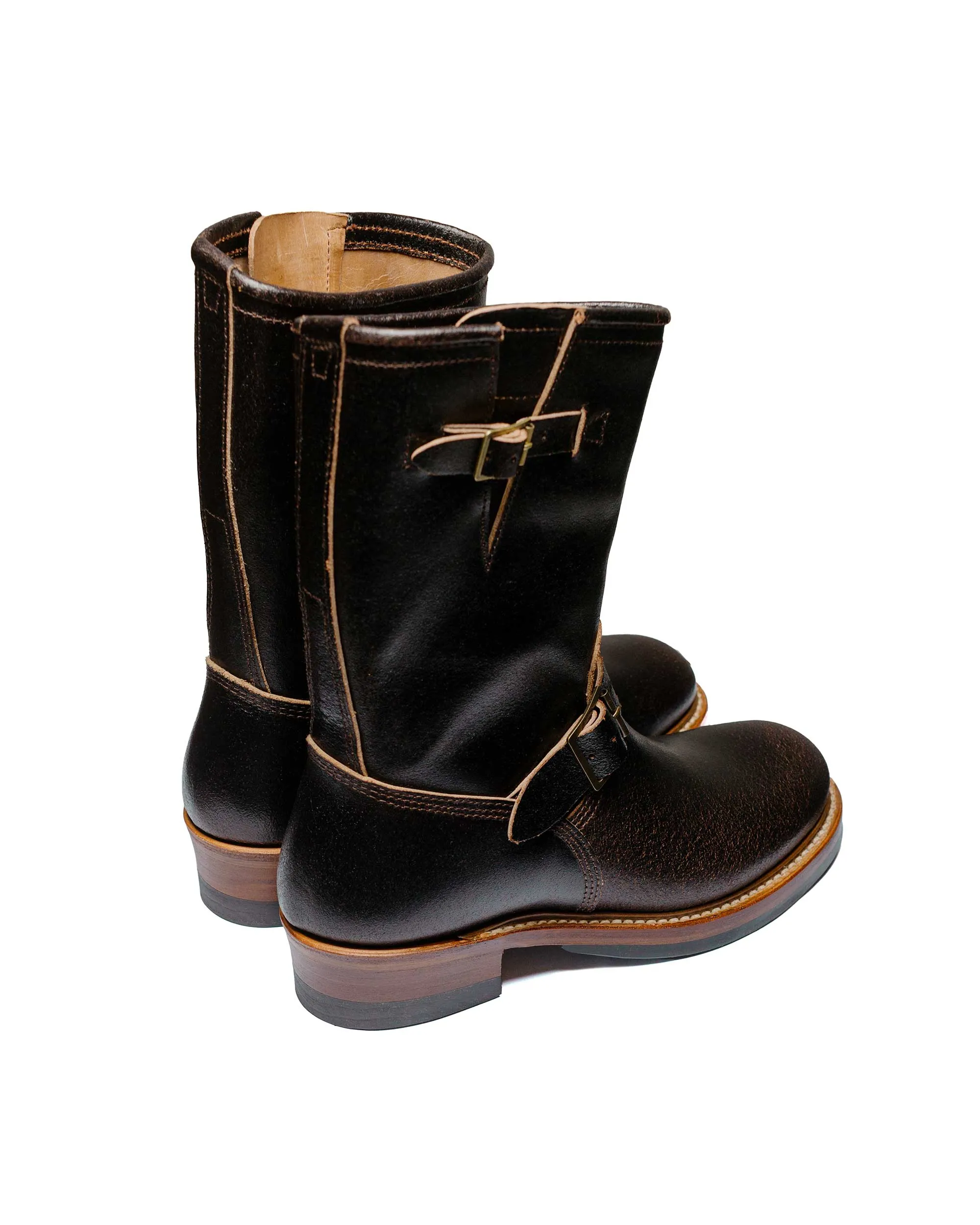John Lofgren Bootmaker Bottes d'Ingénieur Wabash en Cuir Ciré Horween Marron Foncé