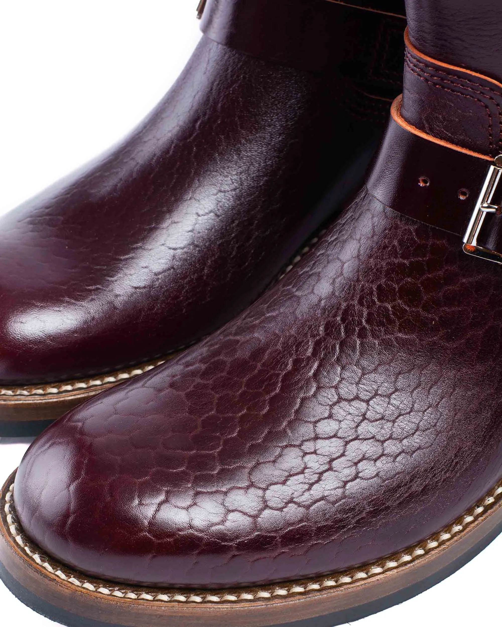 John Lofgren Bootmaker Bottes d'ingénieur Wabash en cuir Shinki Hikaku Horsebutt Bourgogne