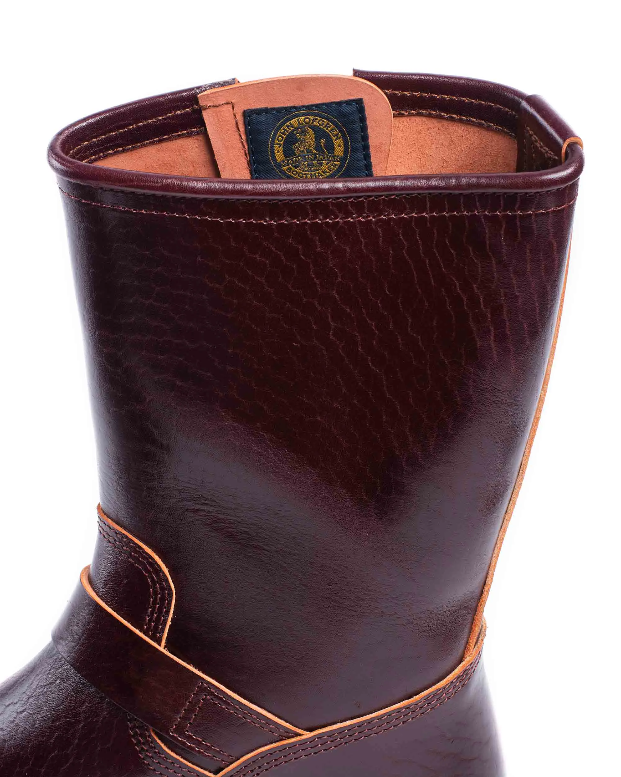 John Lofgren Bootmaker Bottes d'ingénieur Wabash en cuir Shinki Hikaku Horsebutt Bourgogne