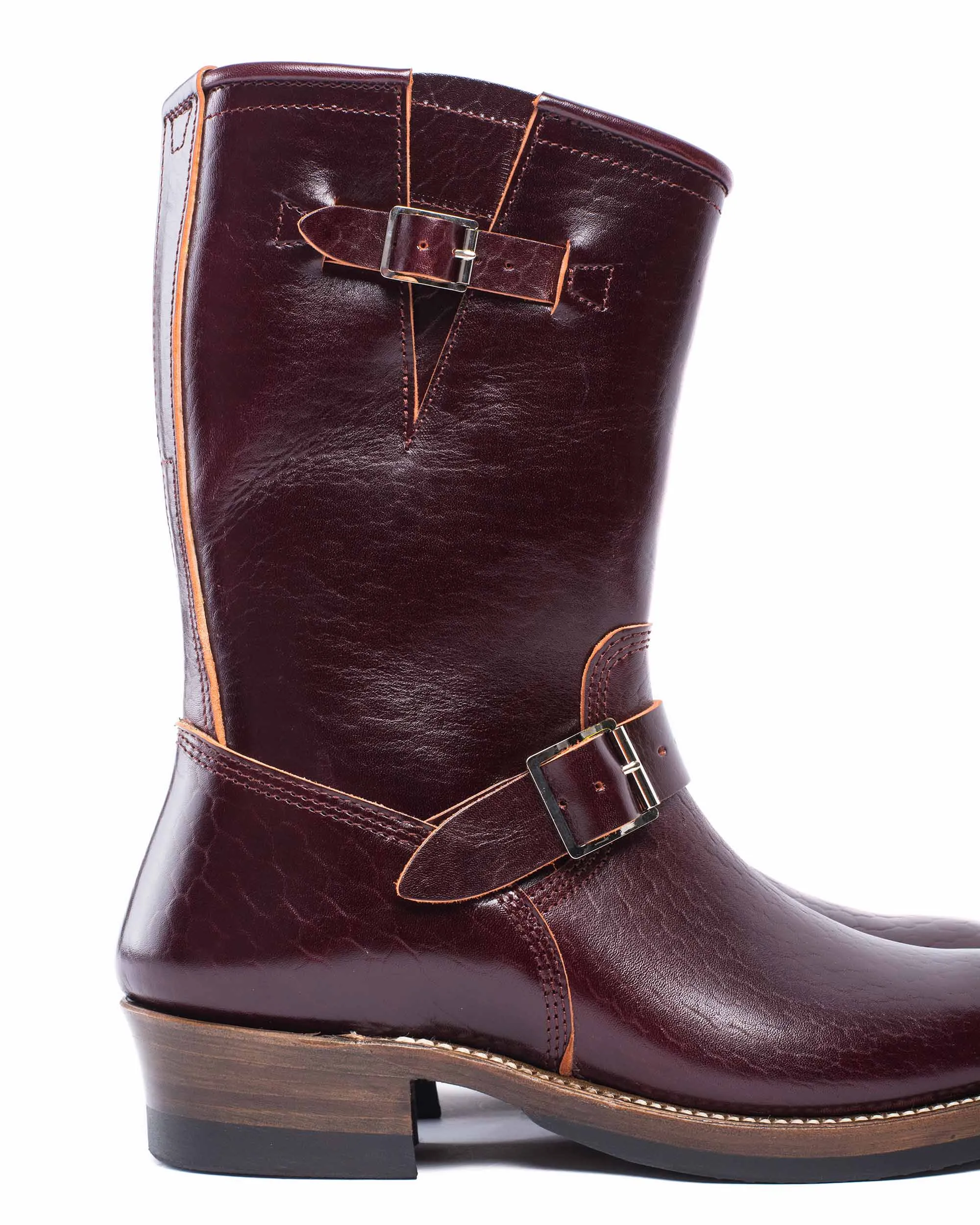 John Lofgren Bootmaker Bottes d'ingénieur Wabash en cuir Shinki Hikaku Horsebutt Bourgogne