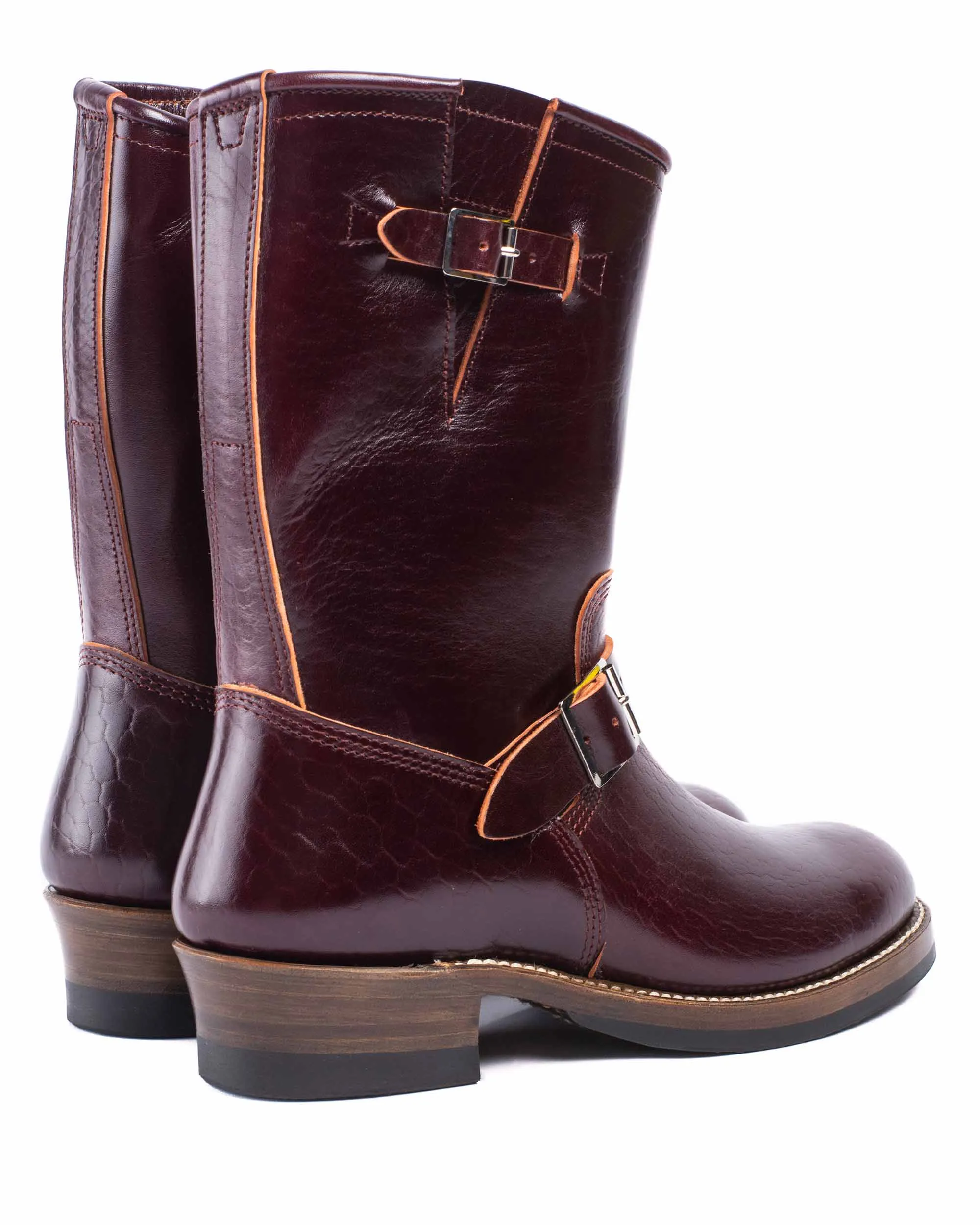 John Lofgren Bootmaker Bottes d'ingénieur Wabash en cuir Shinki Hikaku Horsebutt Bourgogne