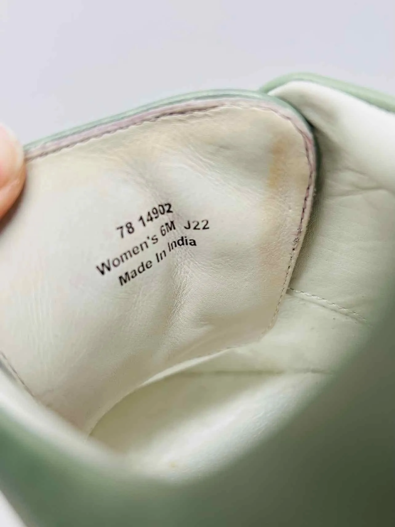 Johnston & Murphy Taille 6 Chaussures en Cuir à Lacets Vert Sauge/Blanc Sneakers