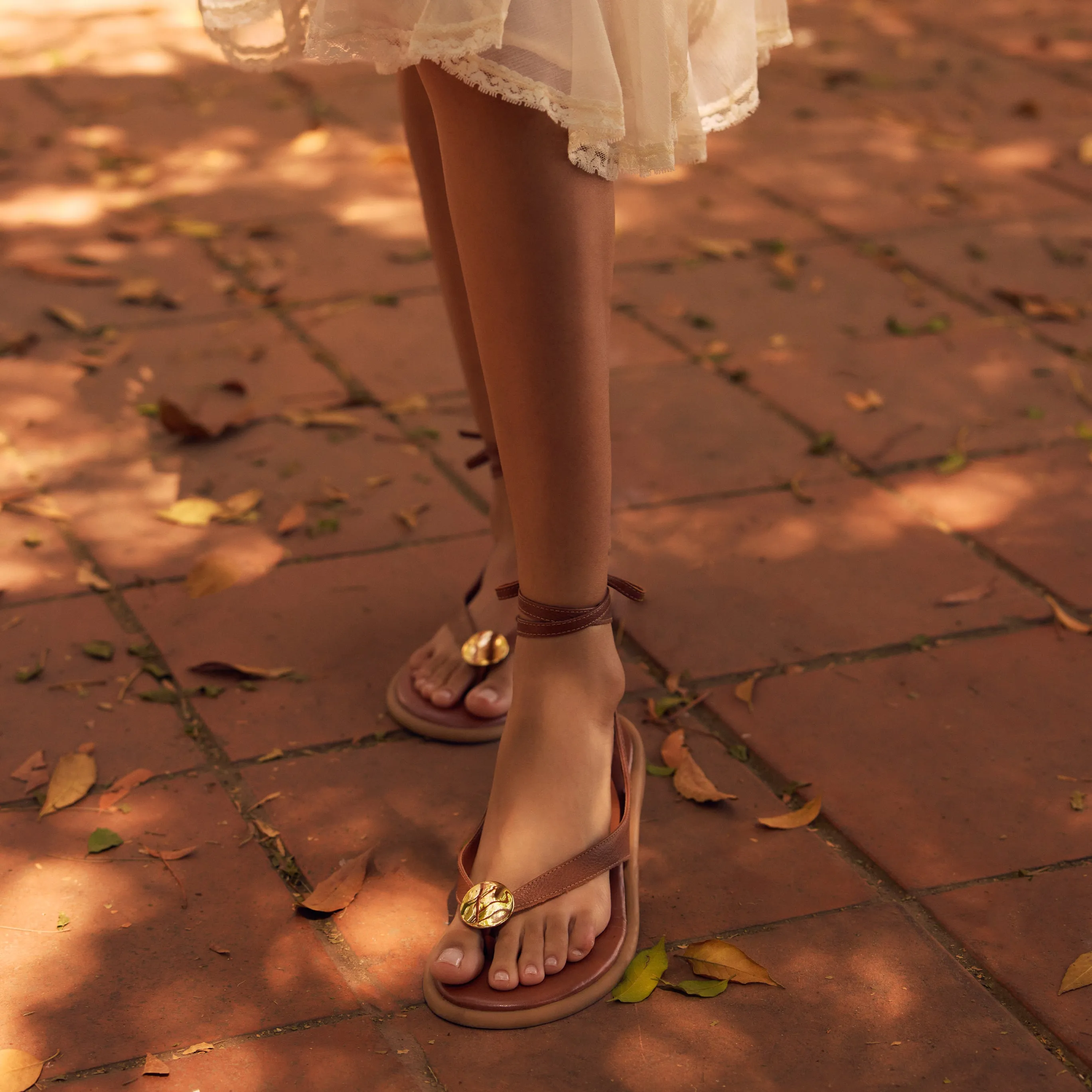 SANDALES JUDY EN CUIR COGNAC