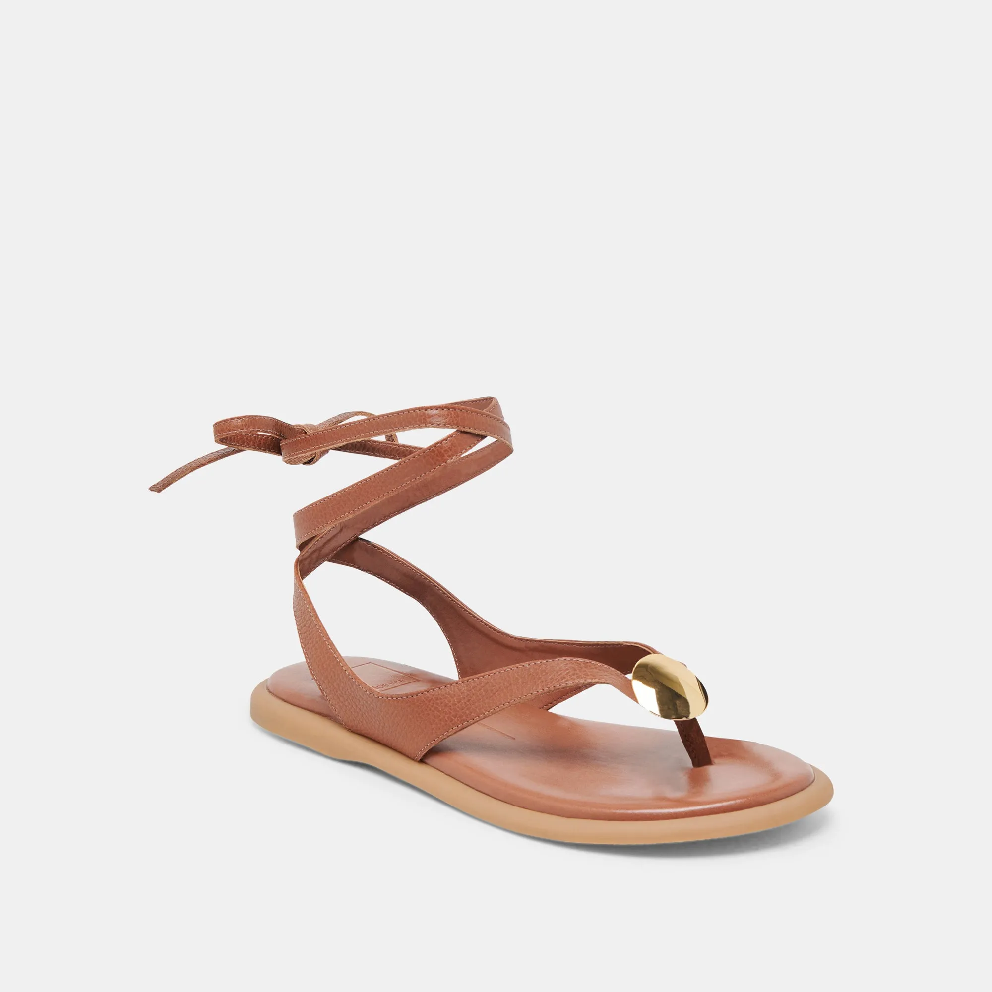 SANDALES JUDY EN CUIR COGNAC