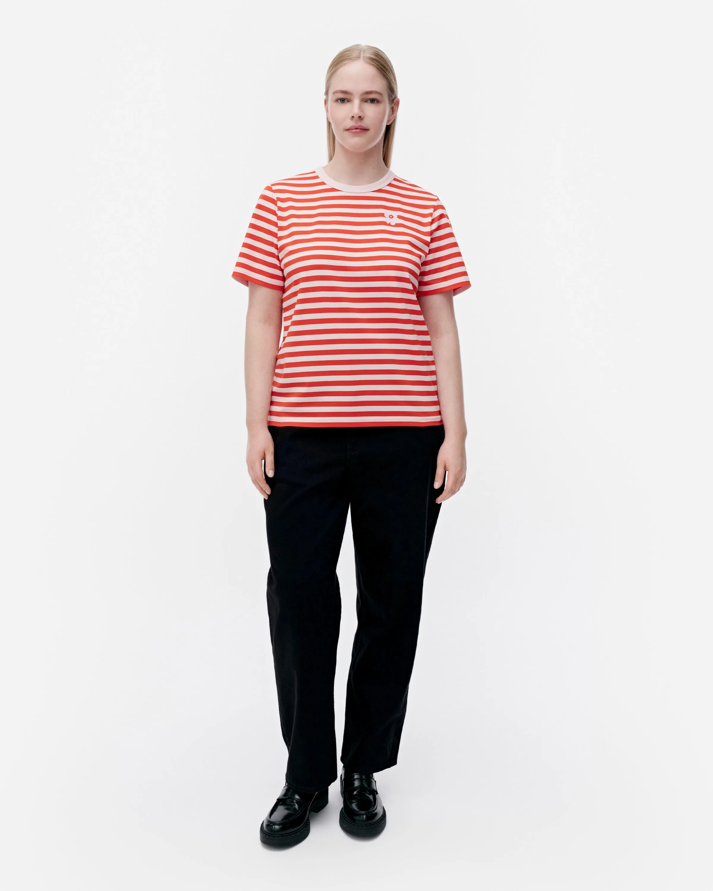 Haut à manches courtes Unikko Kioski Tasaraita 63cm Vêtements_Marimekko