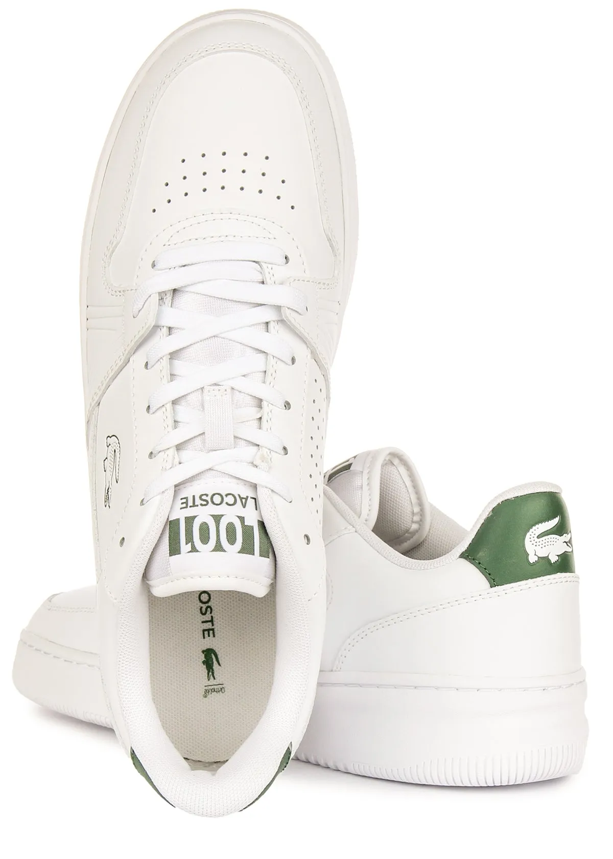 Lacoste L001 St 224 En Blanc Vert Pour Hommes Chaussures Lacoste