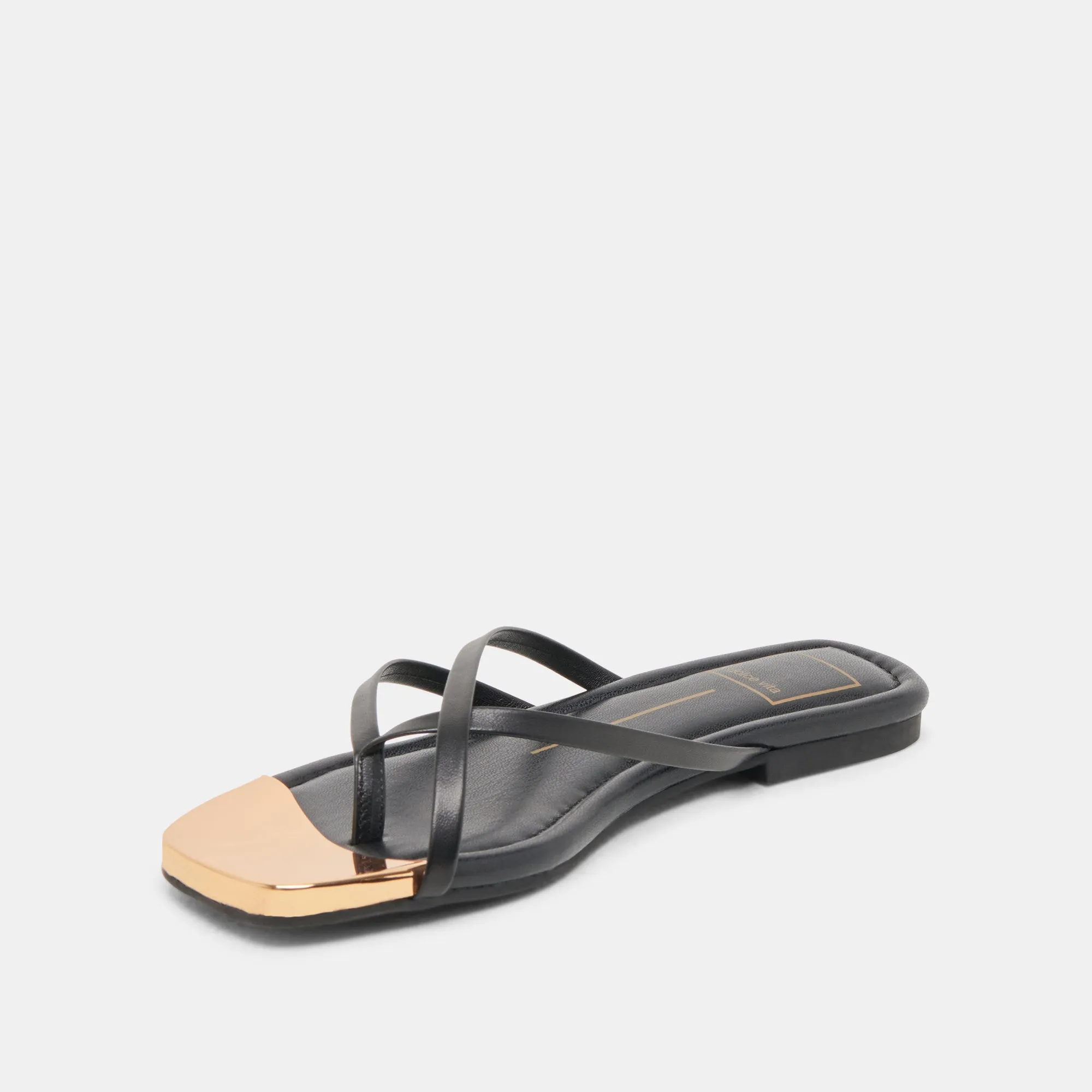SANDALES LAGUNA EN CUIR NOIR