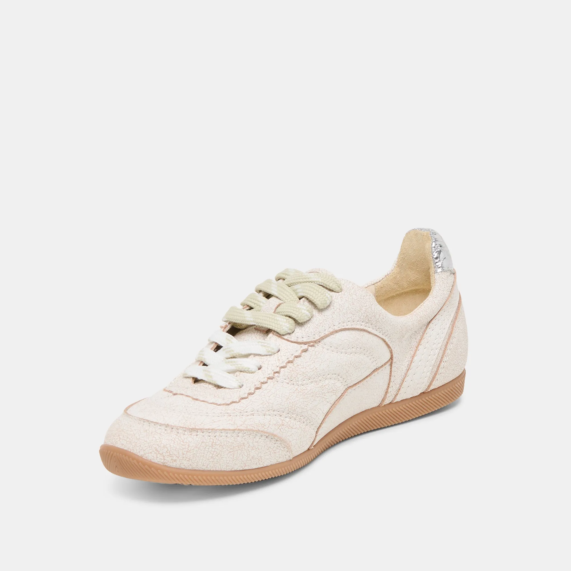 LAINI SNEAKERS CUIR CRAQUELÉ OFF WHITE